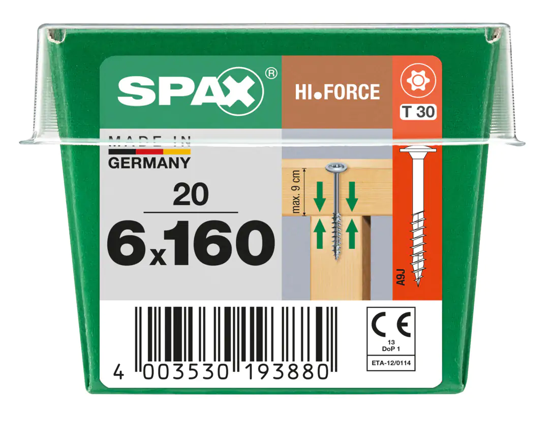 Spax Holzbauschrauben 6.0 x 160 mm TX 30 - 20 Stk.