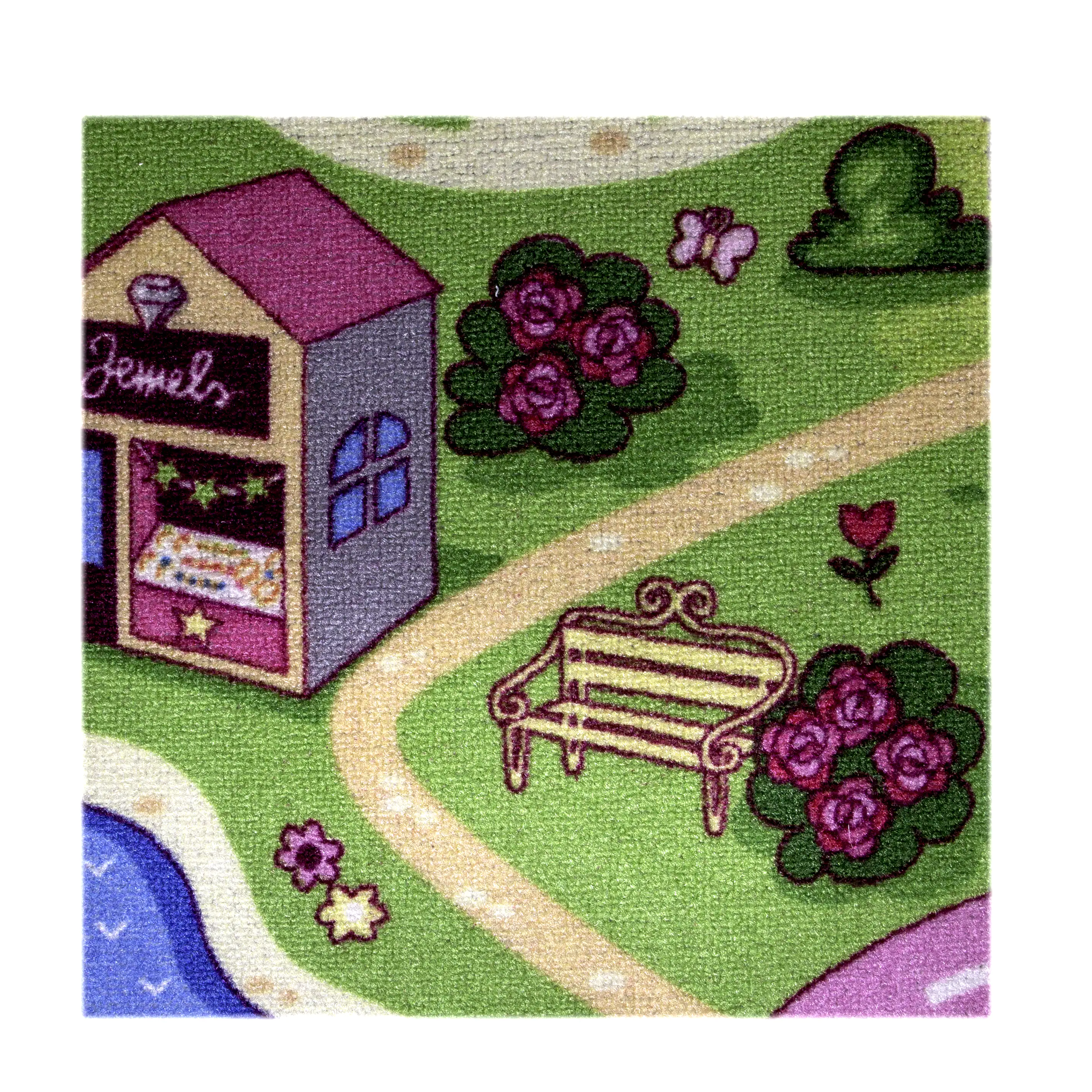 4002398710161_2 Andiamo Kinderteppich Straßenteppich Sweet Town nach Maß pink 4 m breit