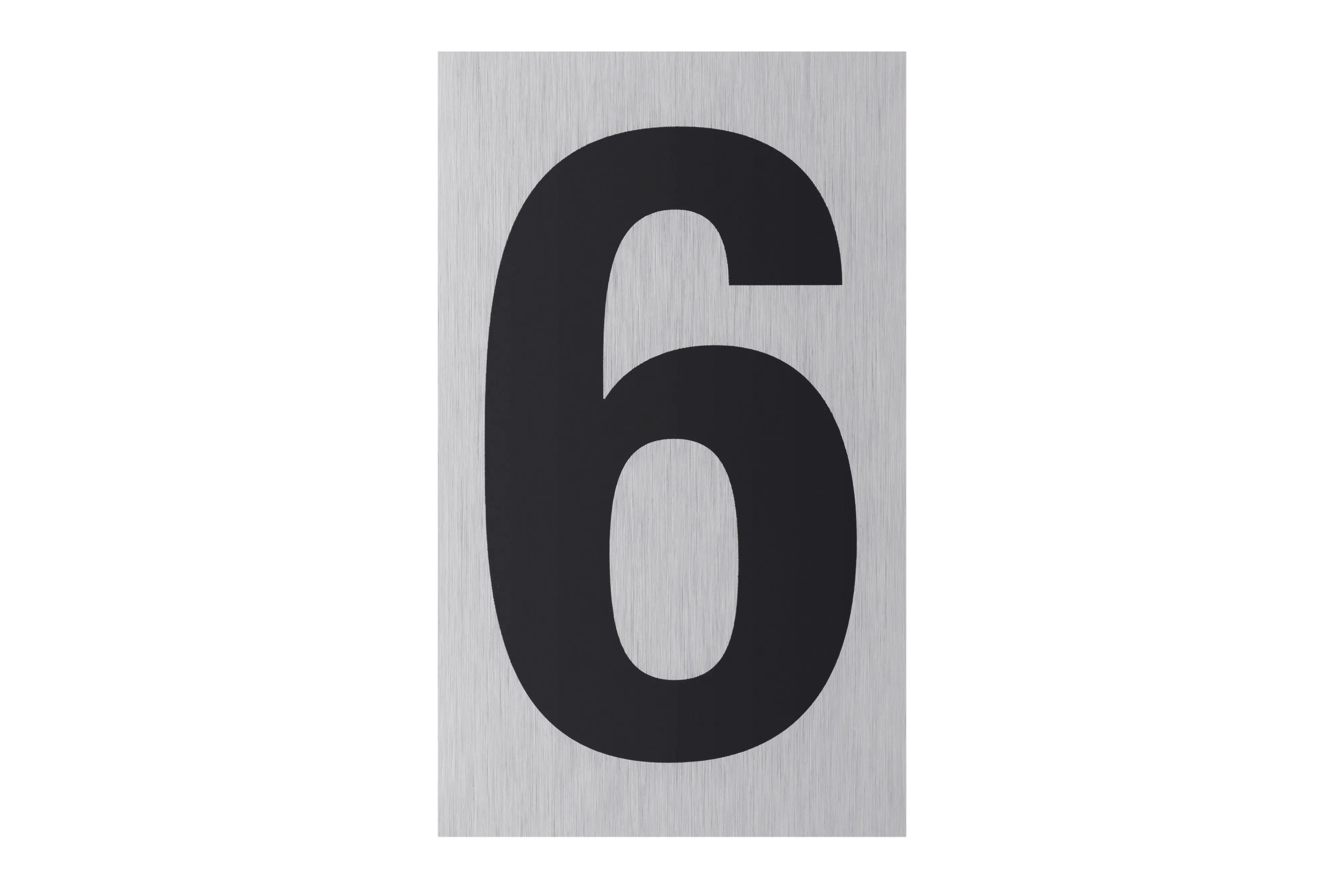 Conmetall Aufkleber Zahl 6 Aluminium 10 x 6 cm edelstahl-optik