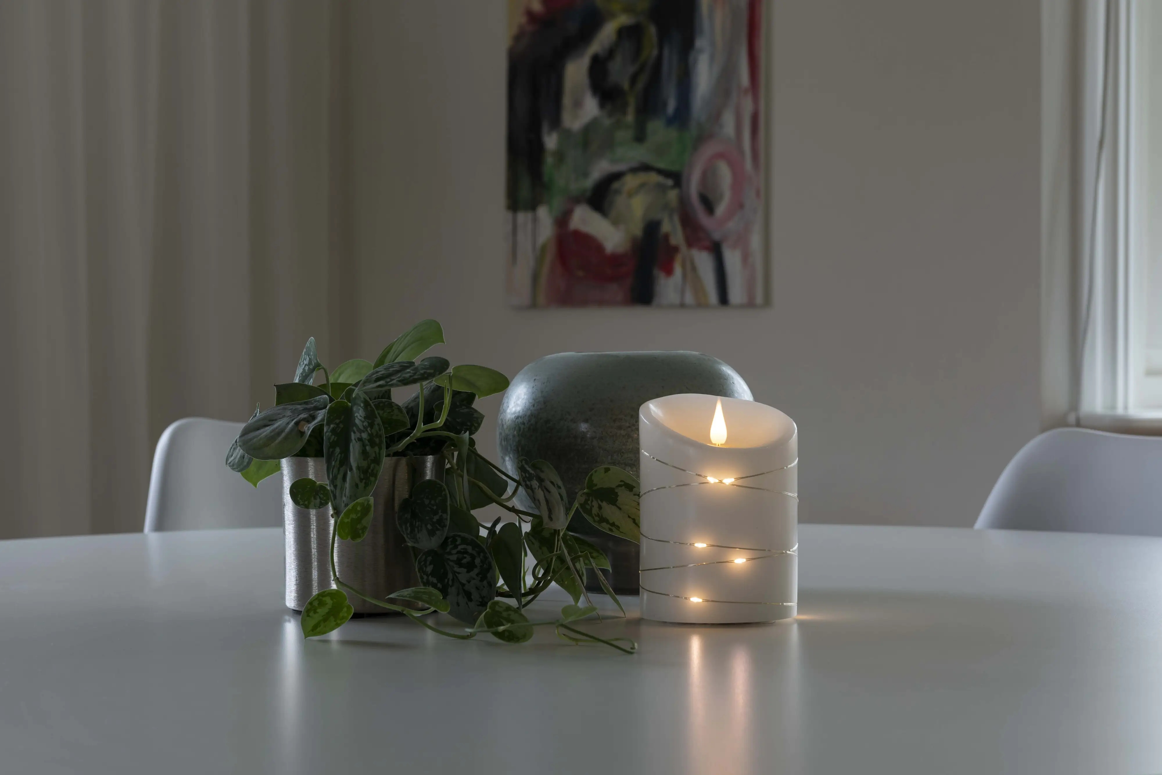 Konstsmide LED Echtwachskerze 14 x Ø 10 cm, batteriebetrieben