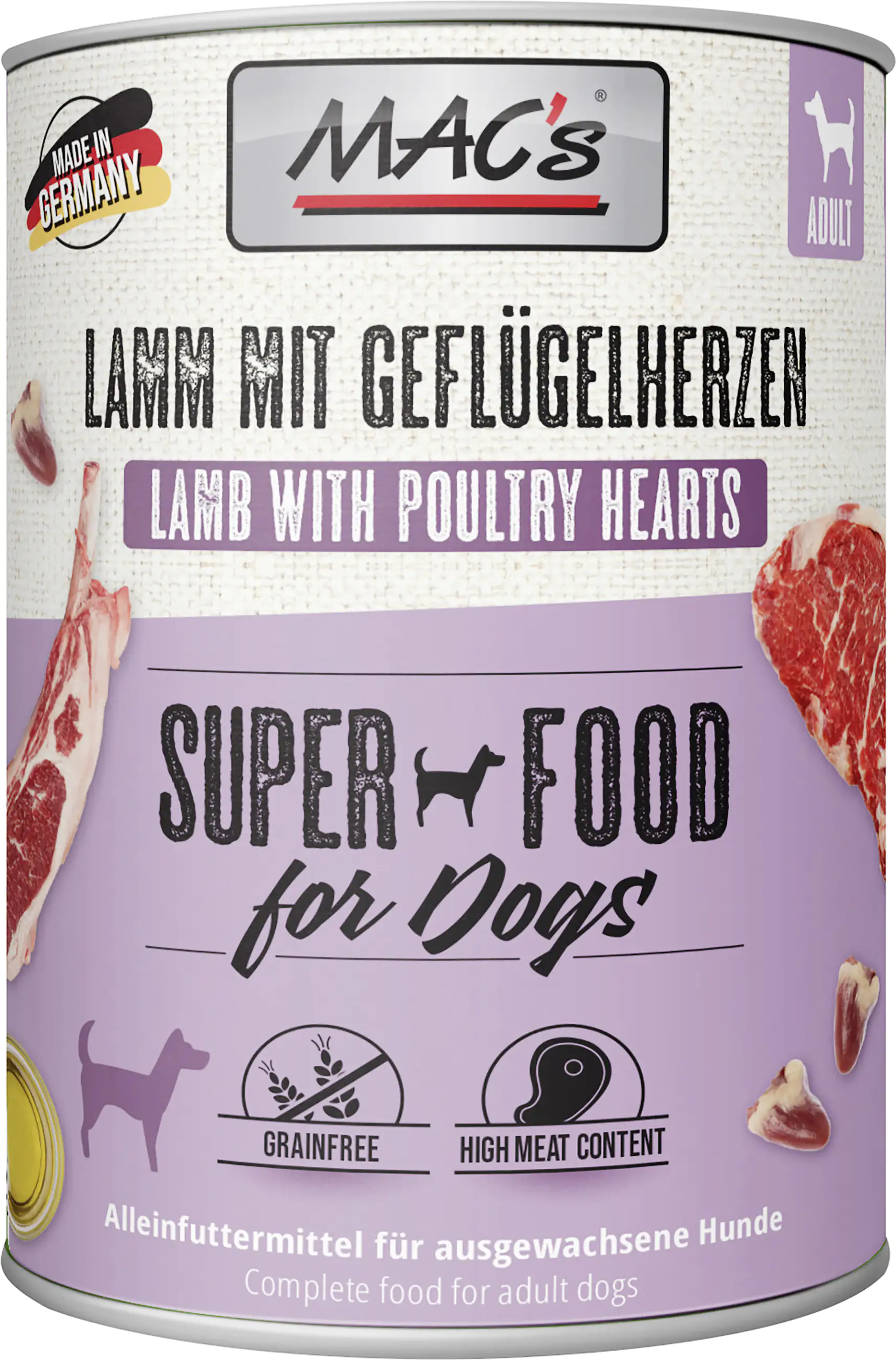 Macs Dog Lamm & Geflügelherzen 800 g