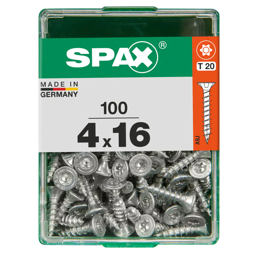Spax Universalschrauben 4.0 x 16 mm TX 20 Senkkopf - 100 Stk. Spax Universalschrauben 4.0 x 16 mm TX 20 Senkkopf - 100 Stk.
