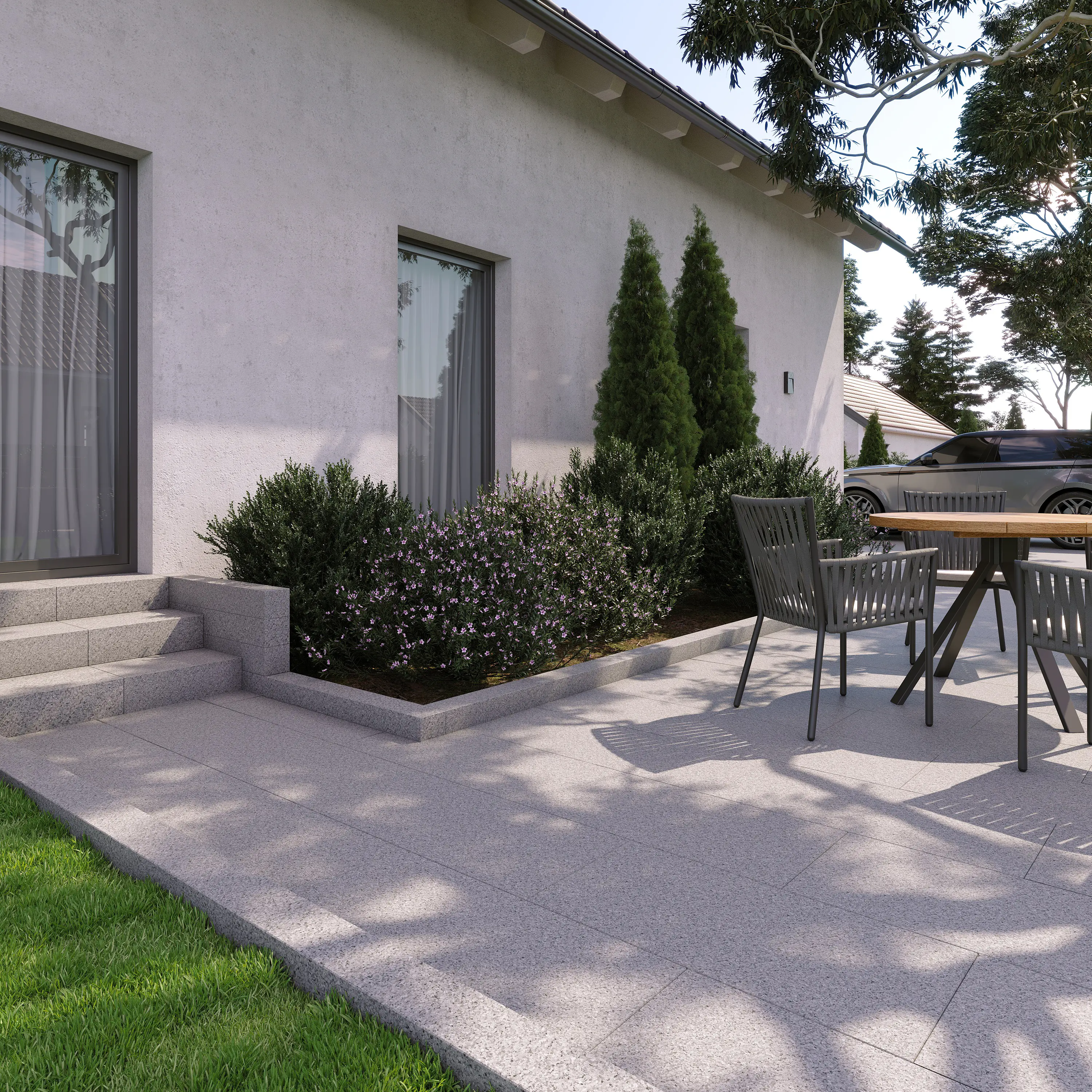 Palisade Granit 10 x 10 x 50 cm grau