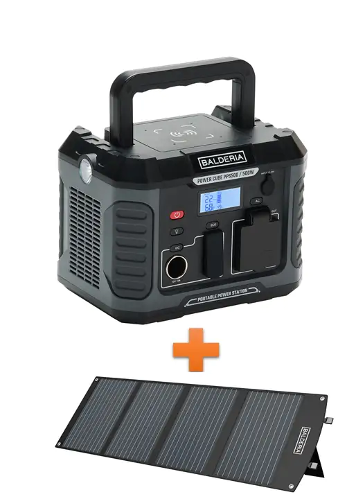 Balderia Powerstation + Solarpanel Solar Power Set PS500-120 Balderia Powerstation + Solarpanel Solar Power Set PS500-120