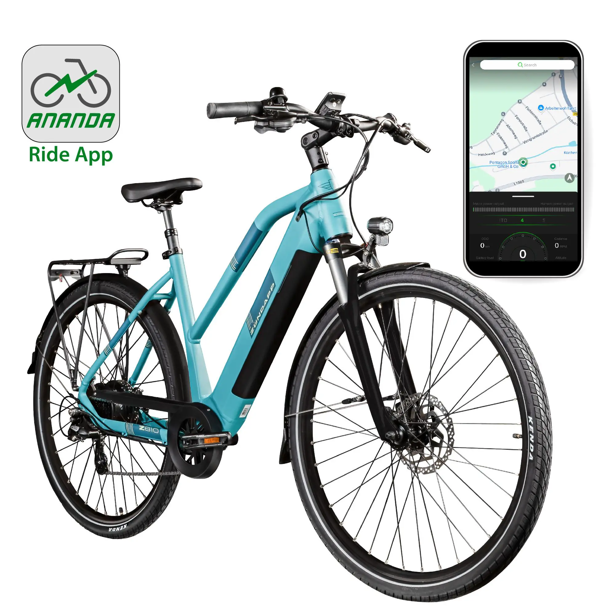 Zündapp E-Bike Z810 Trekking 28 Zoll 8-Gang 550 Wh türkisblau