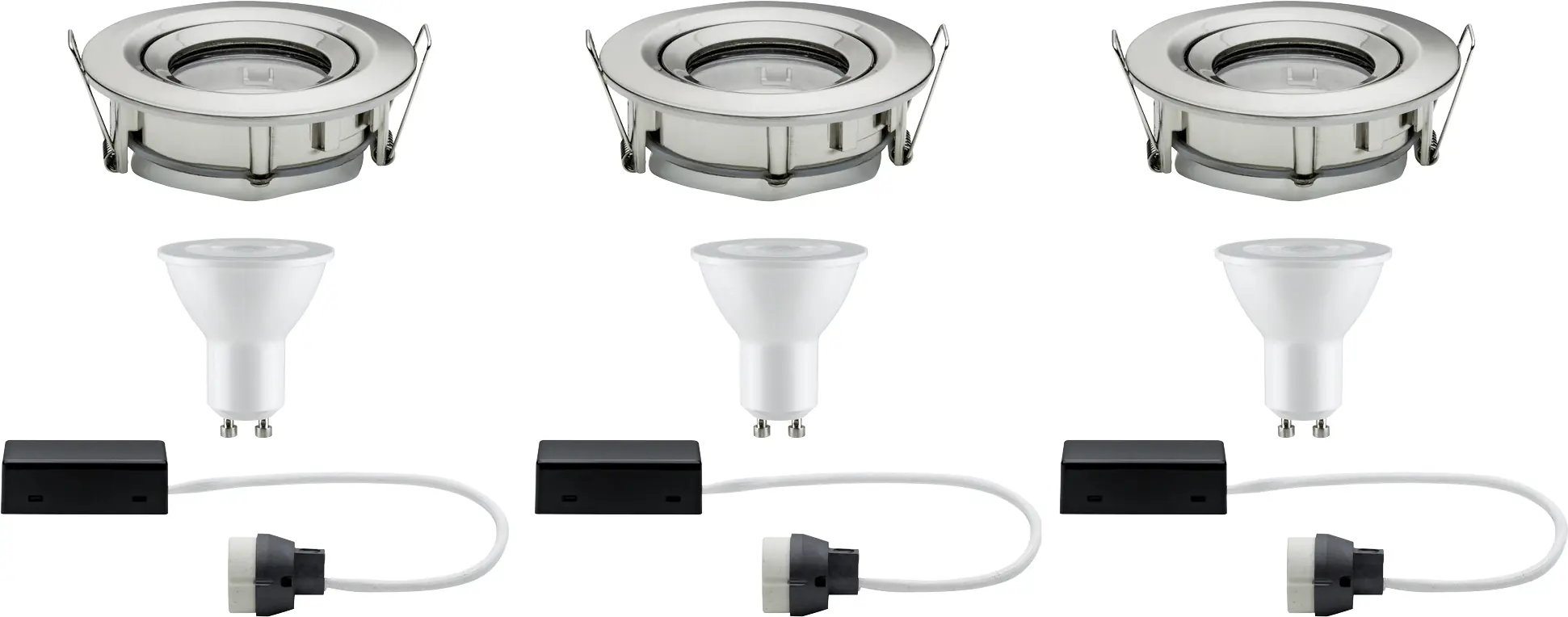 Paulmann LED Außen-Einbauleuchte Nova Plus 3er Set eisen 9,3 cm GU10