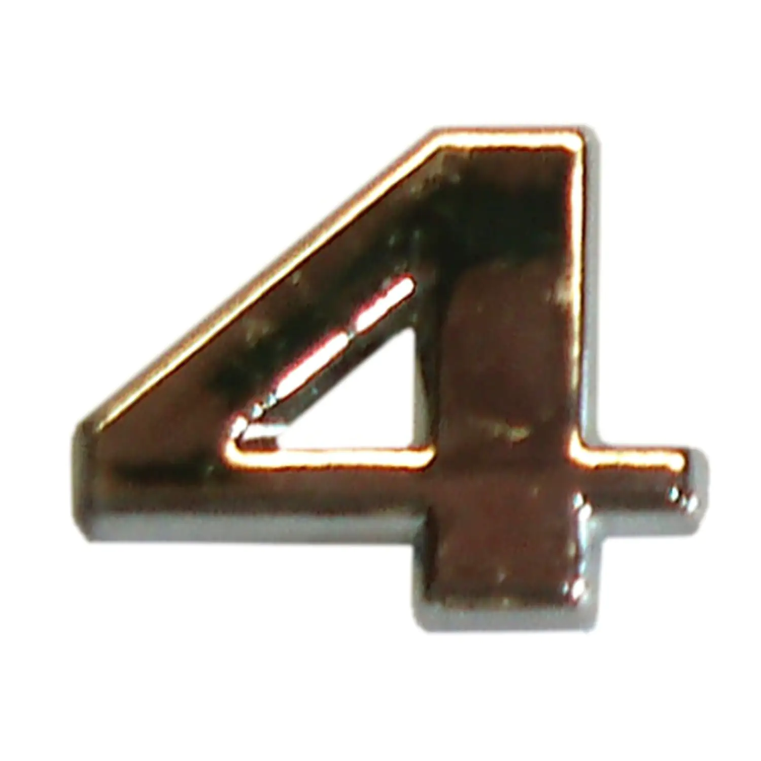 Hermann Schütz 3D-Relief-Chrome-Zahl 4 25x35mm