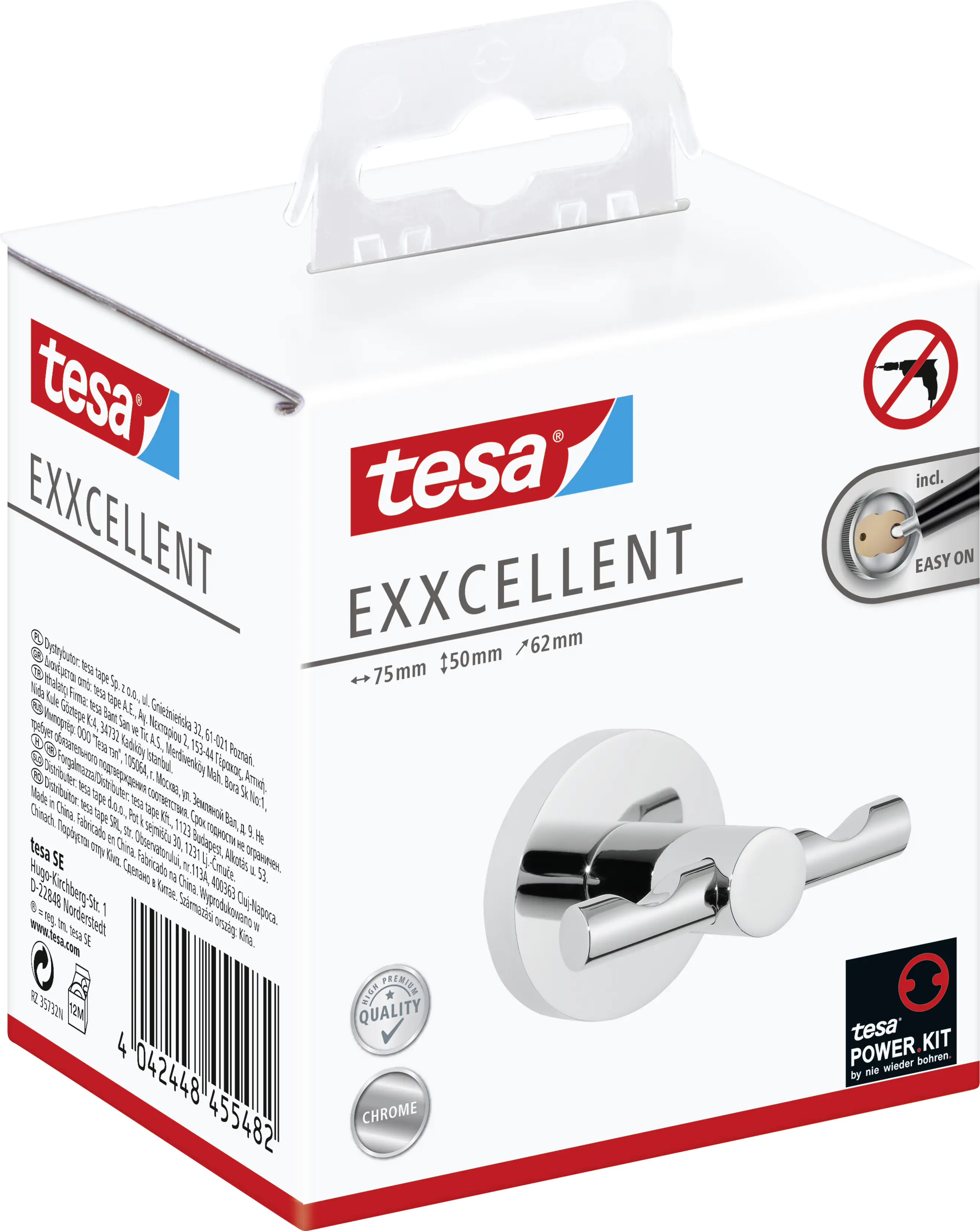 tesa Bademantelhaken Exxcellent Metall, chrom, rostfrei tesa Bademantelhaken Exxcellent Metall, chrom, rostfrei