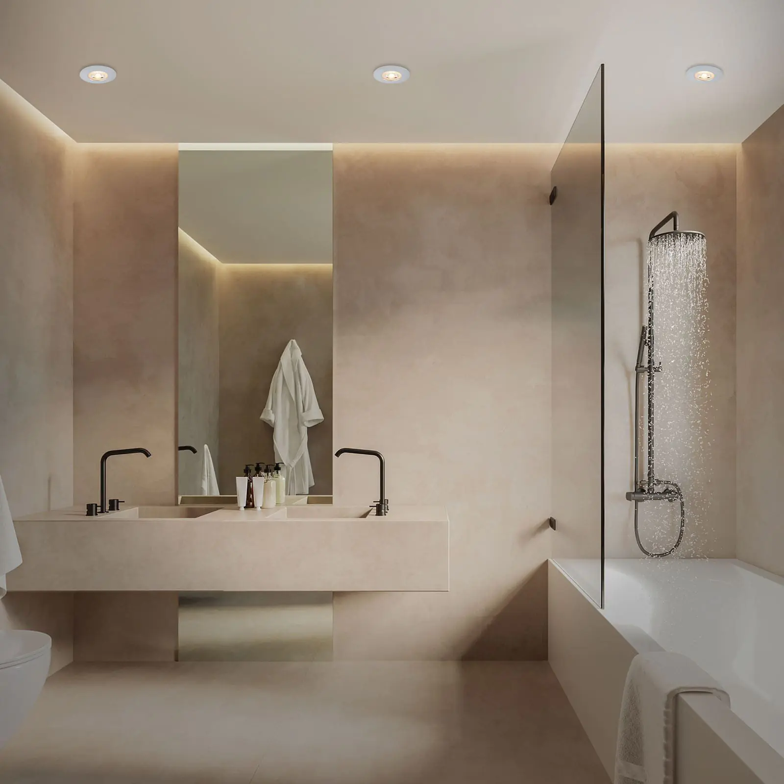 Di-Ka LED Einbauleuchte Kulana 3er Set chrom-matt Ø 9 cm 4,9W, warmweiß Di-Ka LED Einbauleuchte Kulana 3er Set chrom-matt Ø 9 cm 4,9W, warmweiß