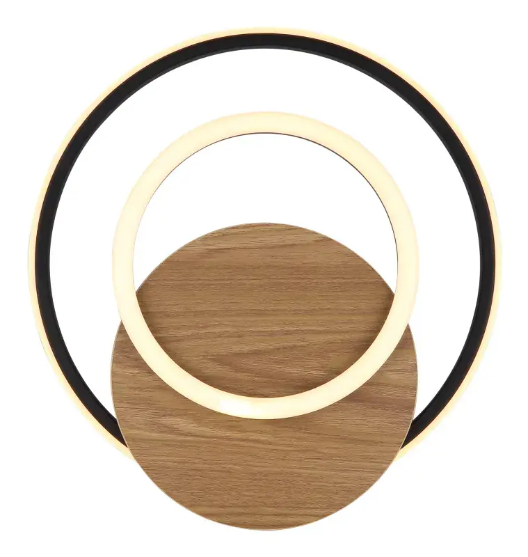 Globo Deckenleuchte Julio 38 x 36 cm L x B holzoptik dunkel warmweiß