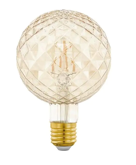 Eglo LED Globe G95 E27 2,5W Struktur amber