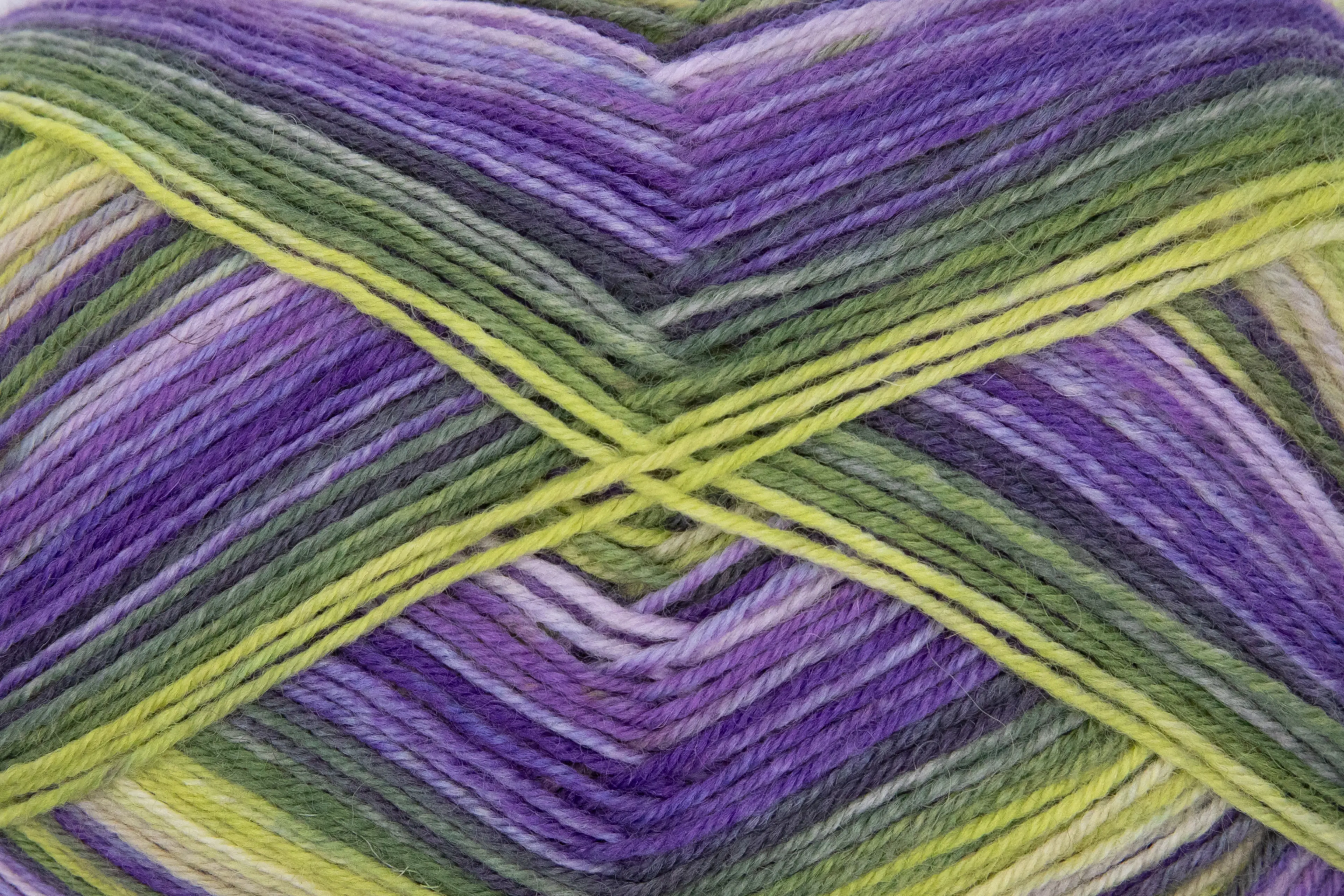 Gründl Sockenwolle Hot Socks 100 g 4-fach, limette-olivgrün-brombeermousse