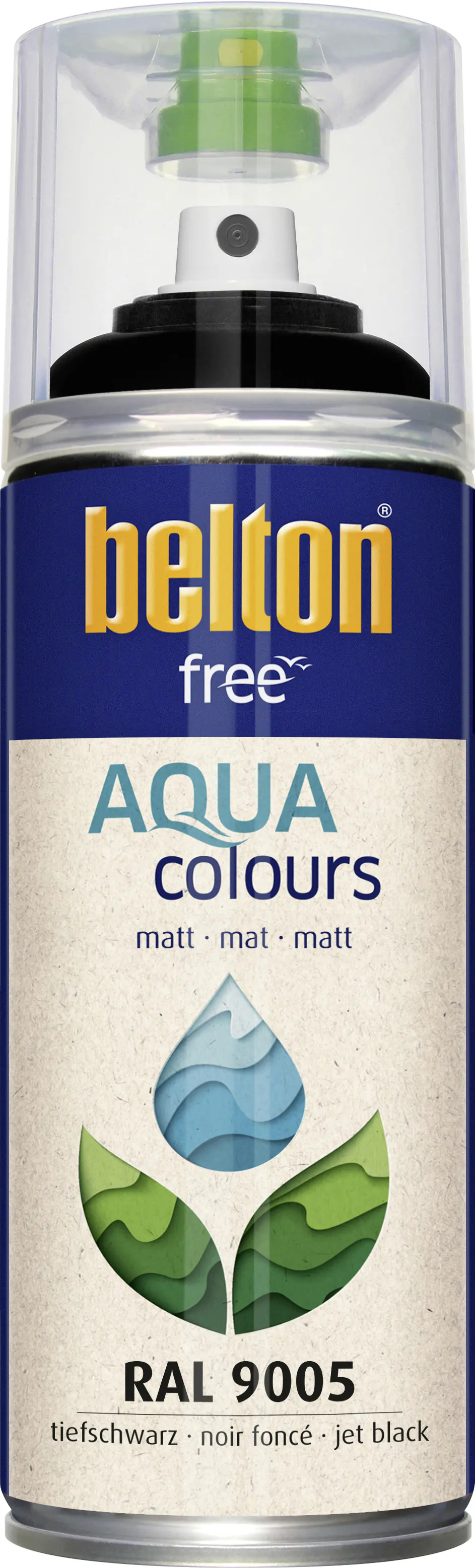 belton free Lackspray AQUAcolours 400 ml tiefschwarz matt