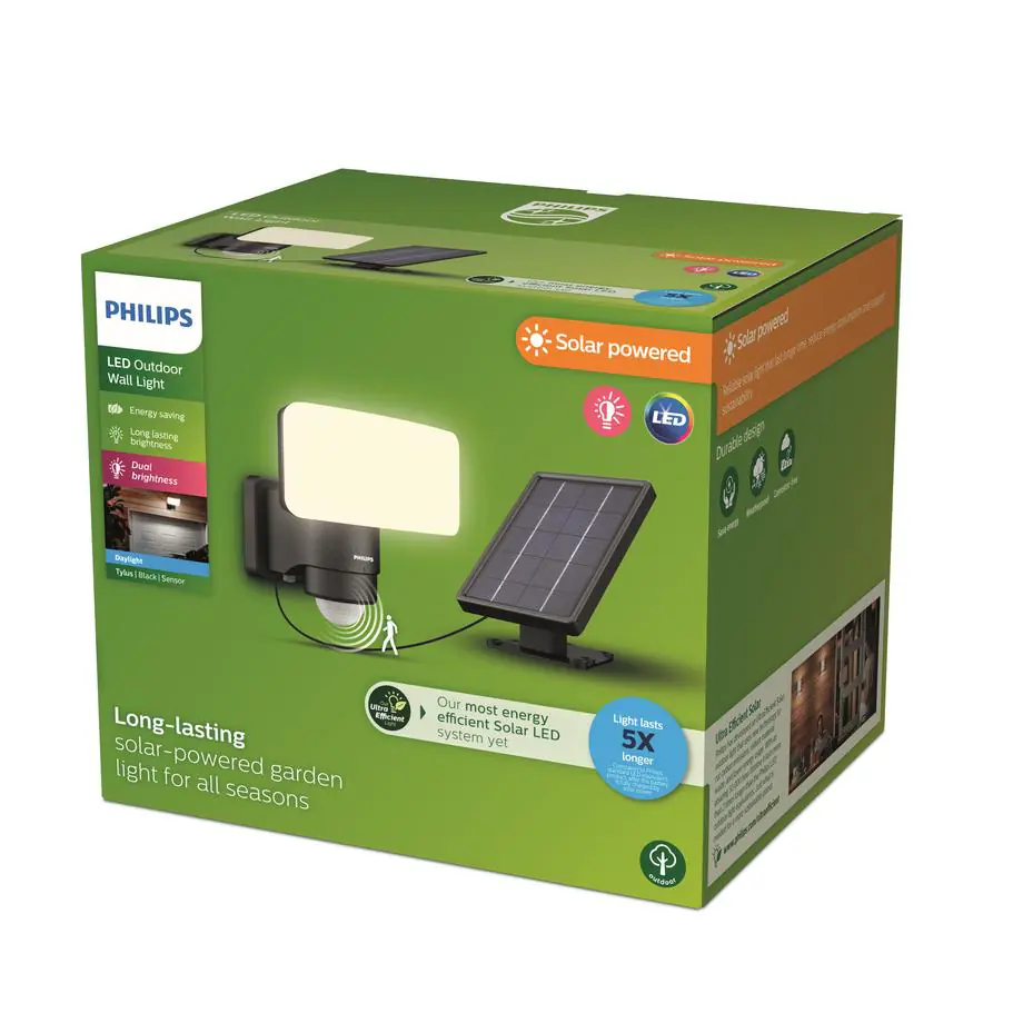 Philips Solar Wandleuchte Tylus schwarz 18,5 x 17 x 21 cm kaltweiß Philips Solar Wandleuchte Tylus schwarz 18,5 x 17 x 21 cm kaltweiß