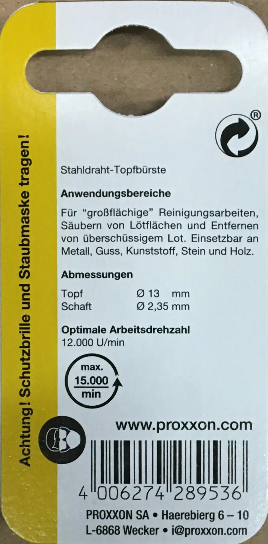 Proxxon Micromot Topfbürsten Stahl 2 Stück