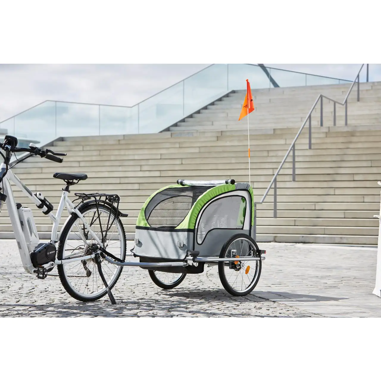 4008153863882_4 Fischer Kinder-Fahrradanhänger Komfort für 1 - 2 Kinder