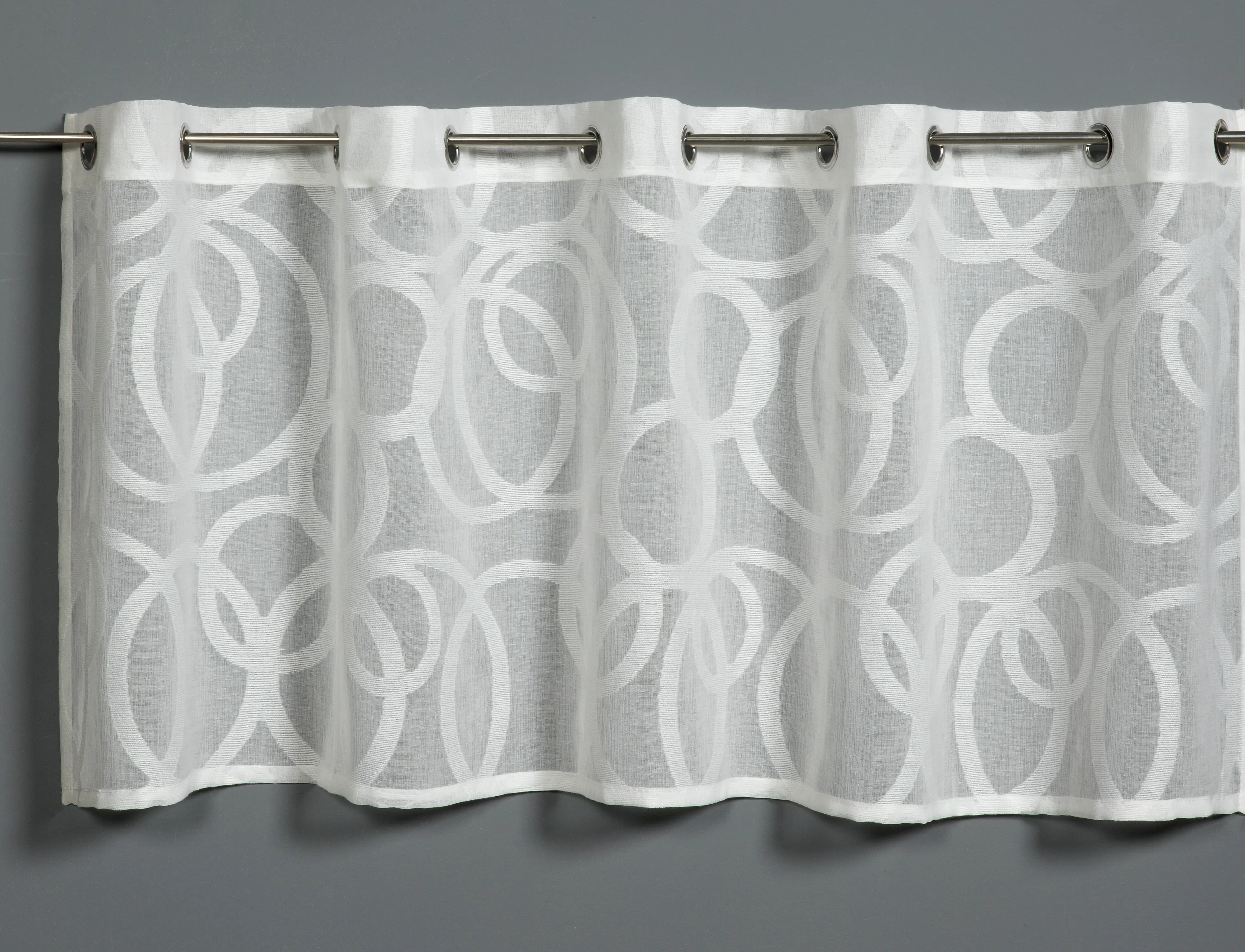 Gardinia Schlaufenpanneau Scherli Kreise weiß 135 x 50 cm