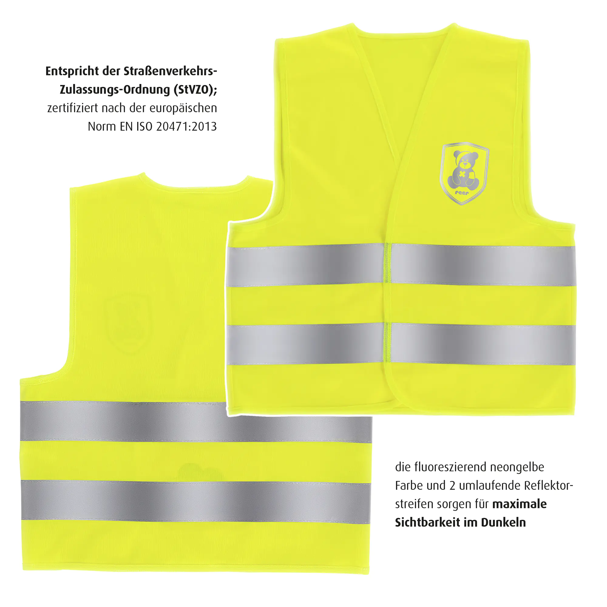 Reer Kinder-Warnweste MyBuddyGuard Größe S (ca. 49 x 47 cm) Reer Kinder-Warnweste MyBuddyGuard Größe S (ca. 49 x 47 cm)