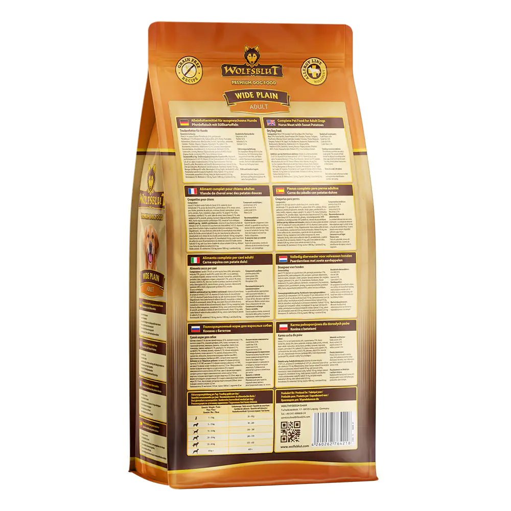Wolfsblut Wide Plain Adult Trockenfutter - Pferd mit Süßkartoffel 2 kg