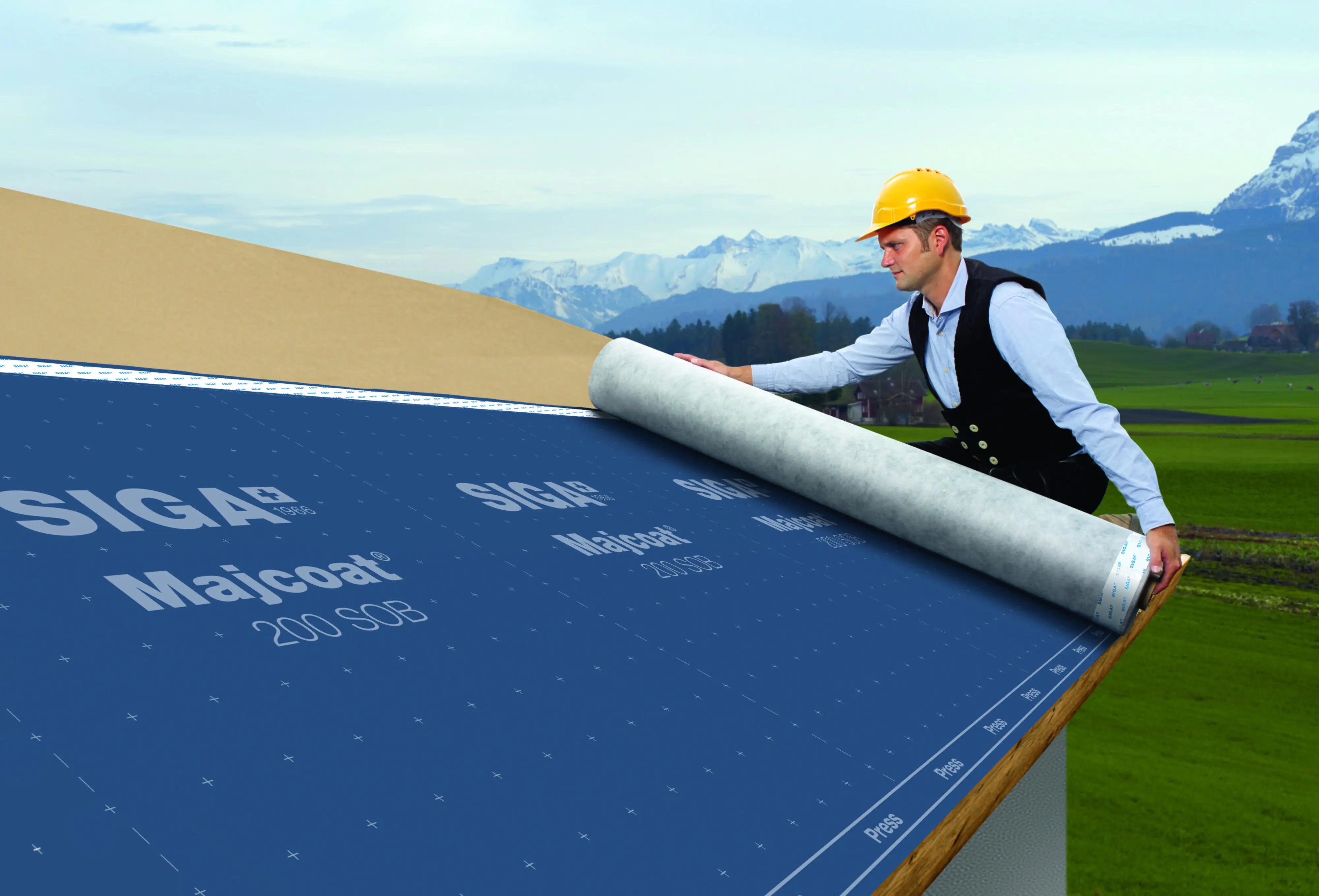 Siga Unterdeckbahn Majcoat 200 SOB 33,5 x 1,5 m = 50 m² dunkelblau 