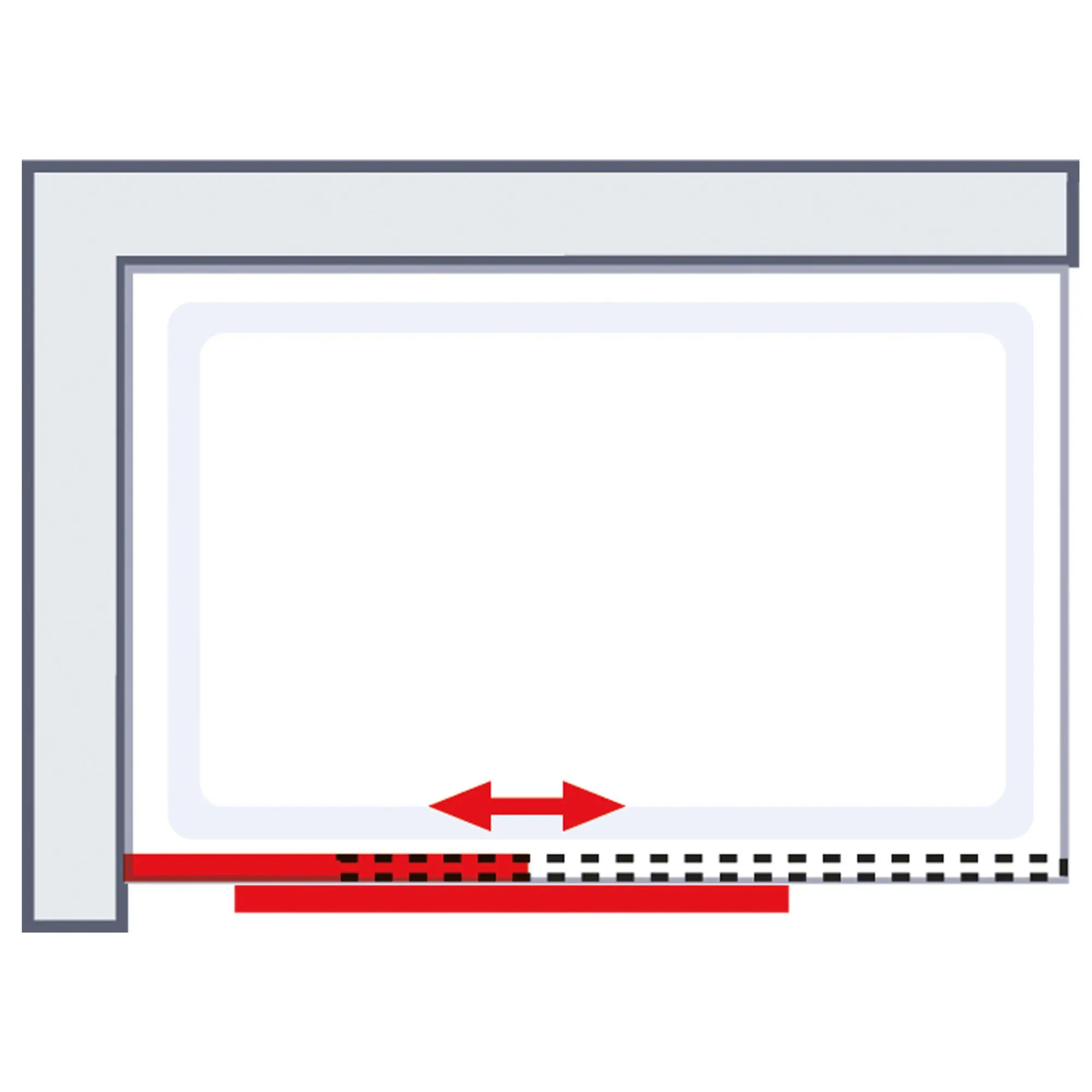 Schulte Duschwand Walk In Schiebetür links mit Rollen Toura 120 x 200 cm chrom Klarglas