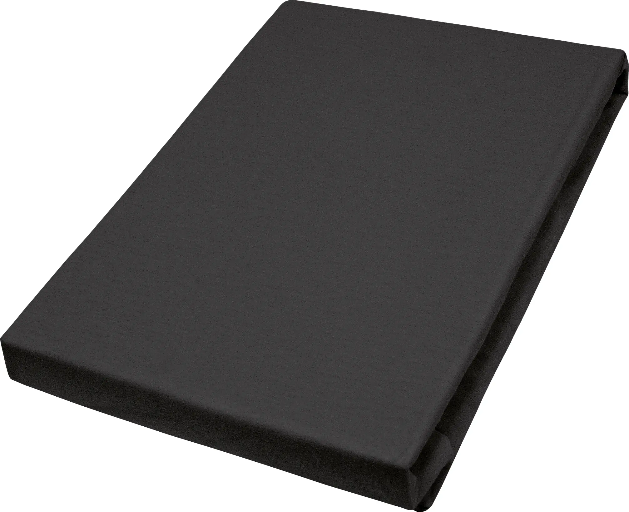 Vario Jersey-Spannbetttuch schwarz, 100 x 200 cm