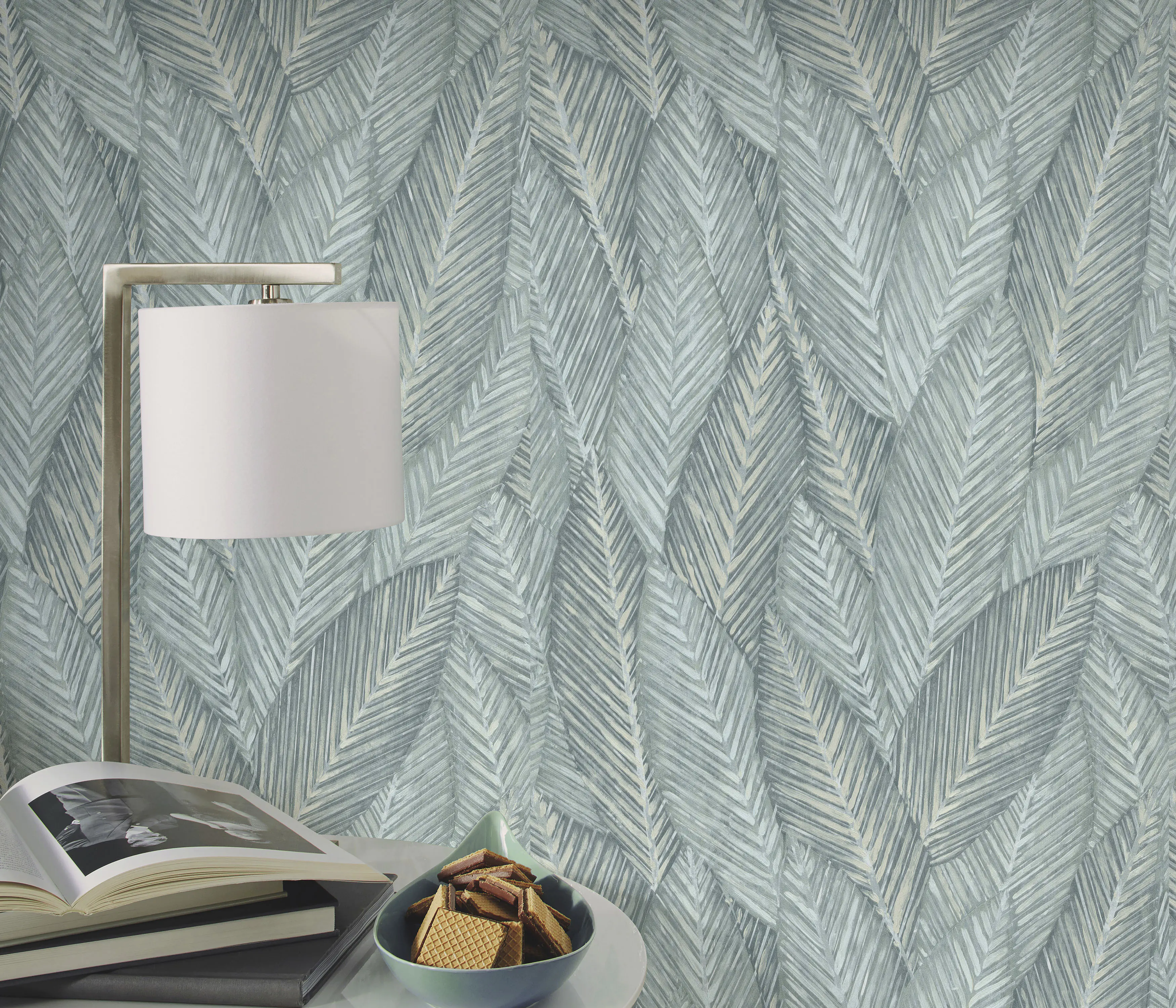 Erismann Rauhfaser-Vliestapete Martinique Blätter hellgrün 10,05 x 0,53 m