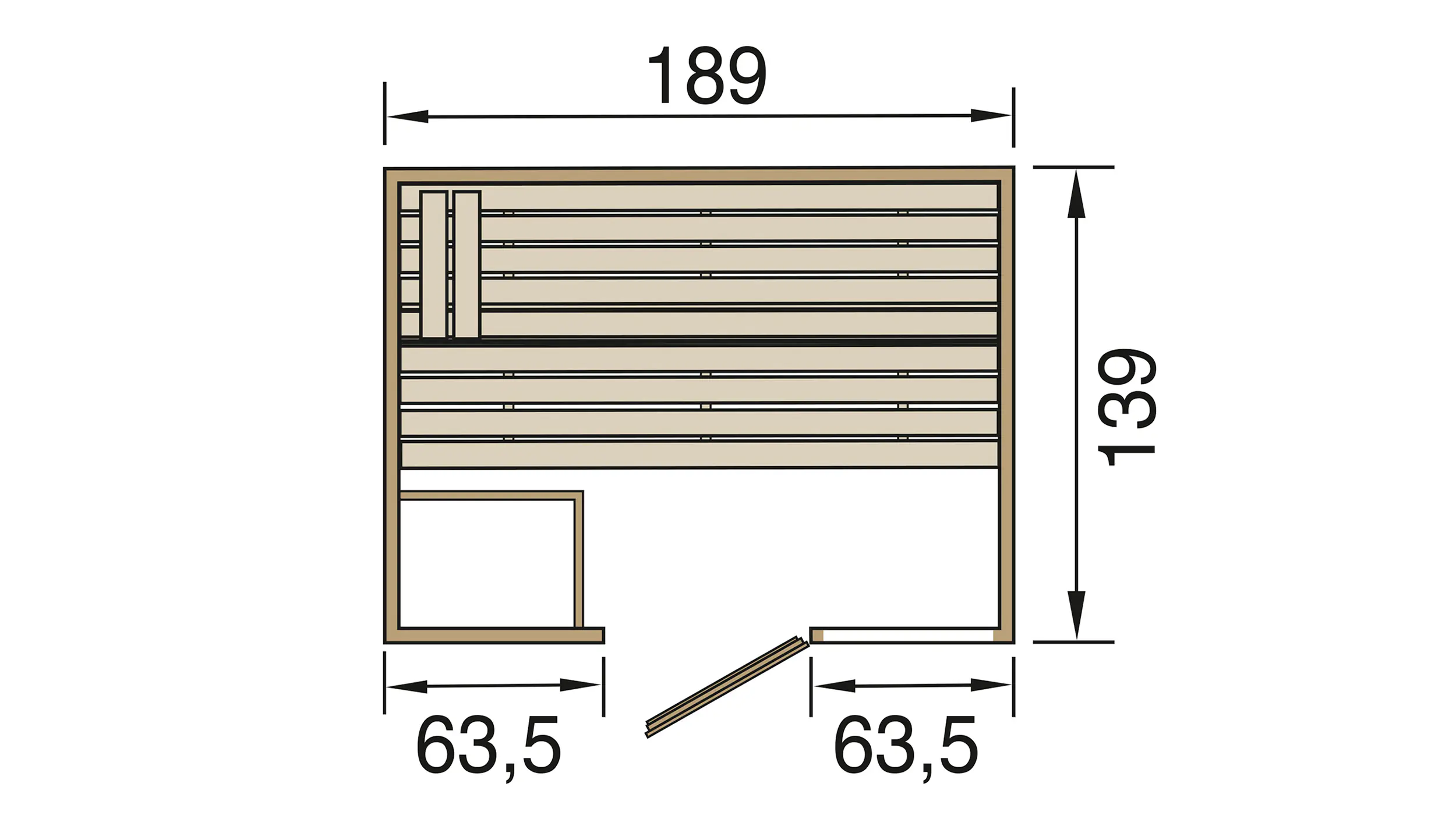 Weka Massivholzsauna Valida 2 mit Sicherheitsglastür und Fenster
