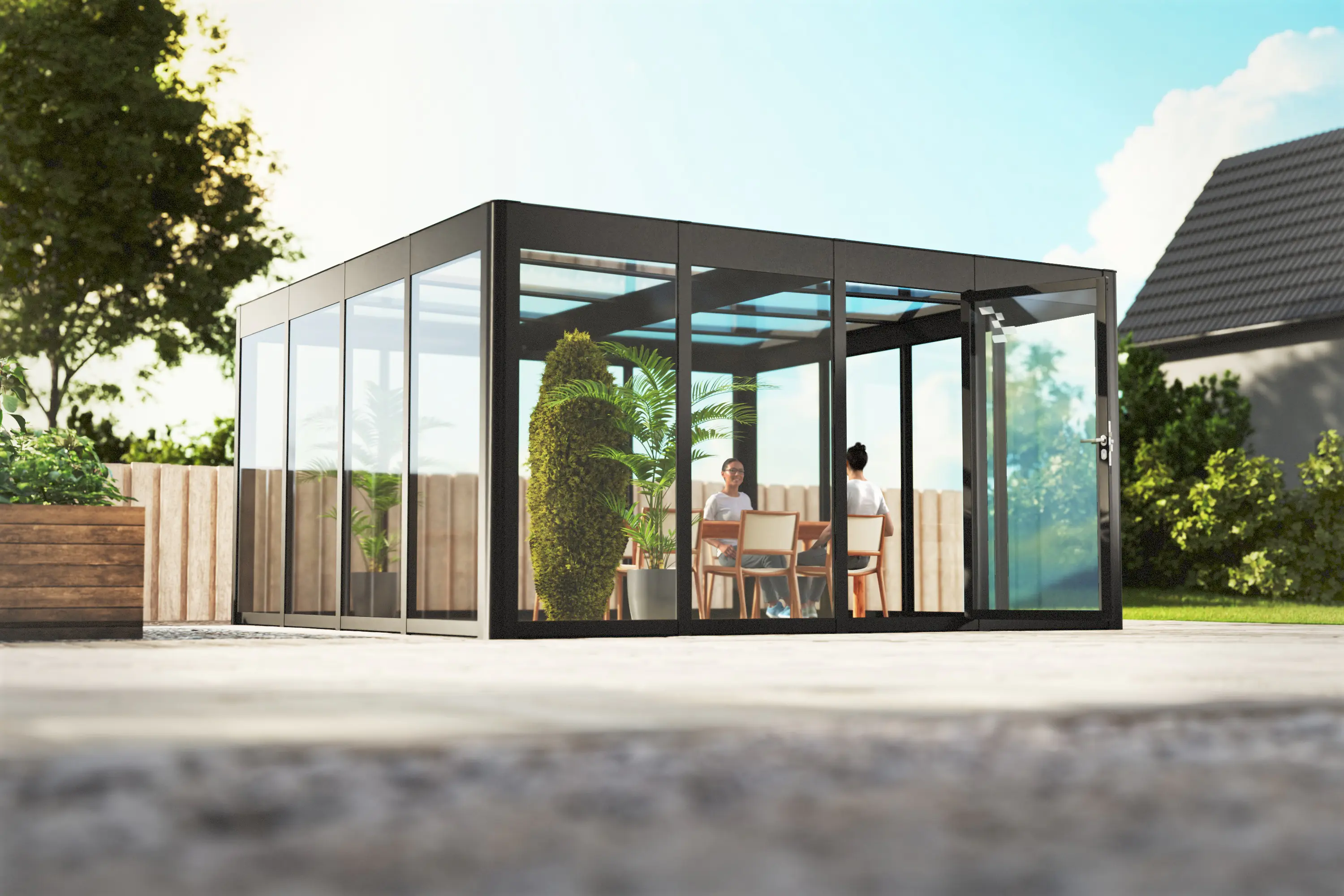 SunElements SunGarden Gartenhaus Infinity 4.4 443 x 443 cm anthrazit-metallic