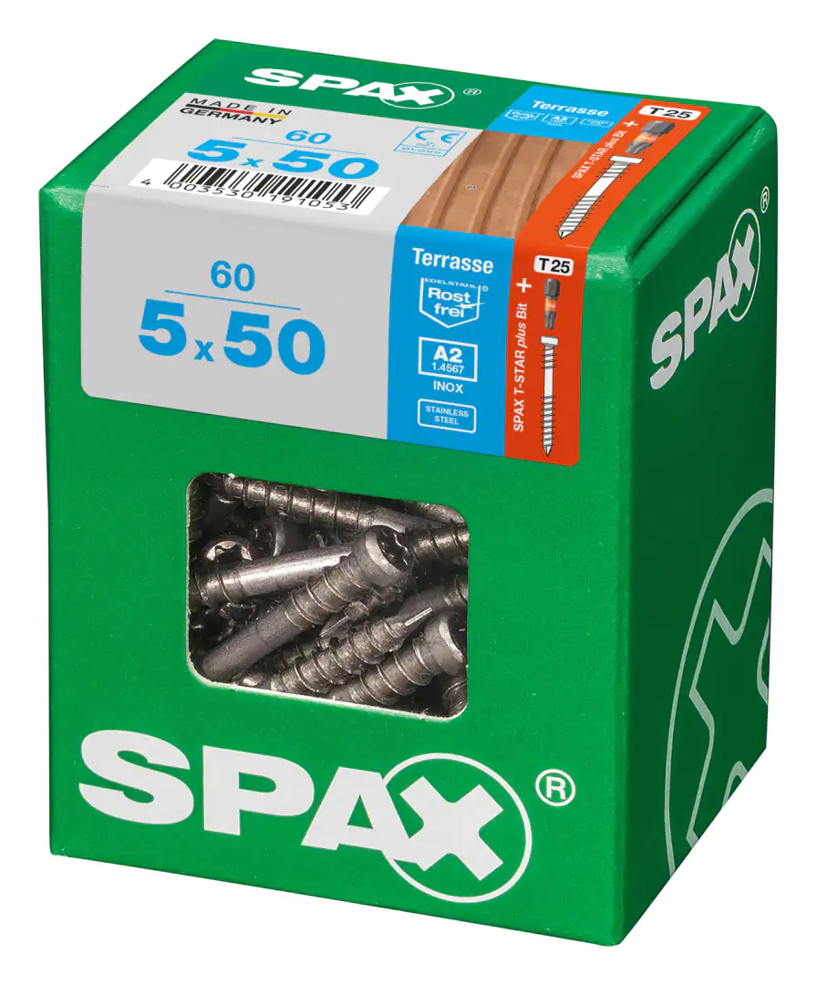 Spax Terrassenschrauben 5.0 x 50 mm TX 25 - 60 Stk.