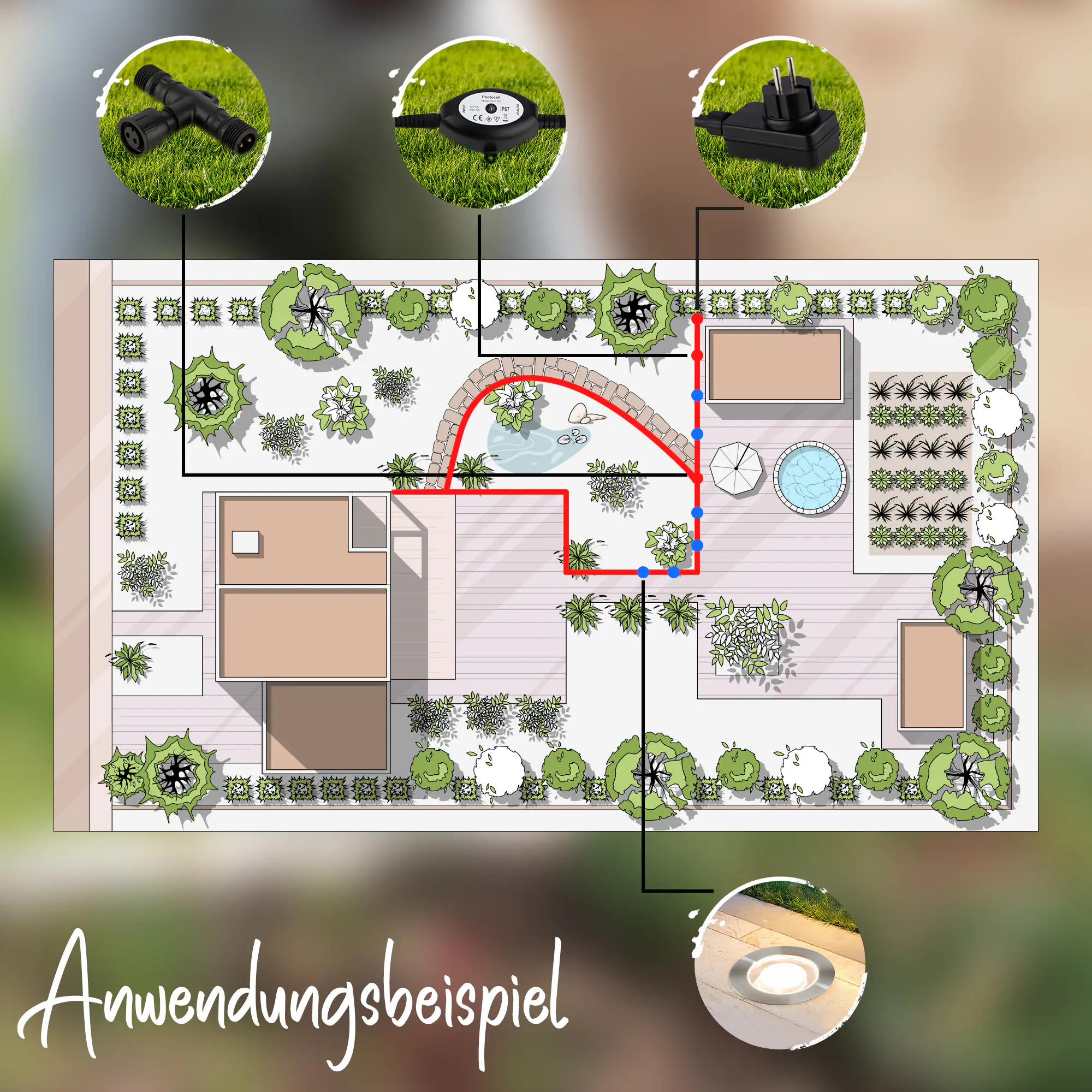 Briloner LED Außen-Bodenstrahler Kebony Connect to Shine 3er Ergänzungsset 1,8W  Briloner LED Außen-Bodenstrahler Kebony Connect to Shine 3er Ergänzungsset 1,8W