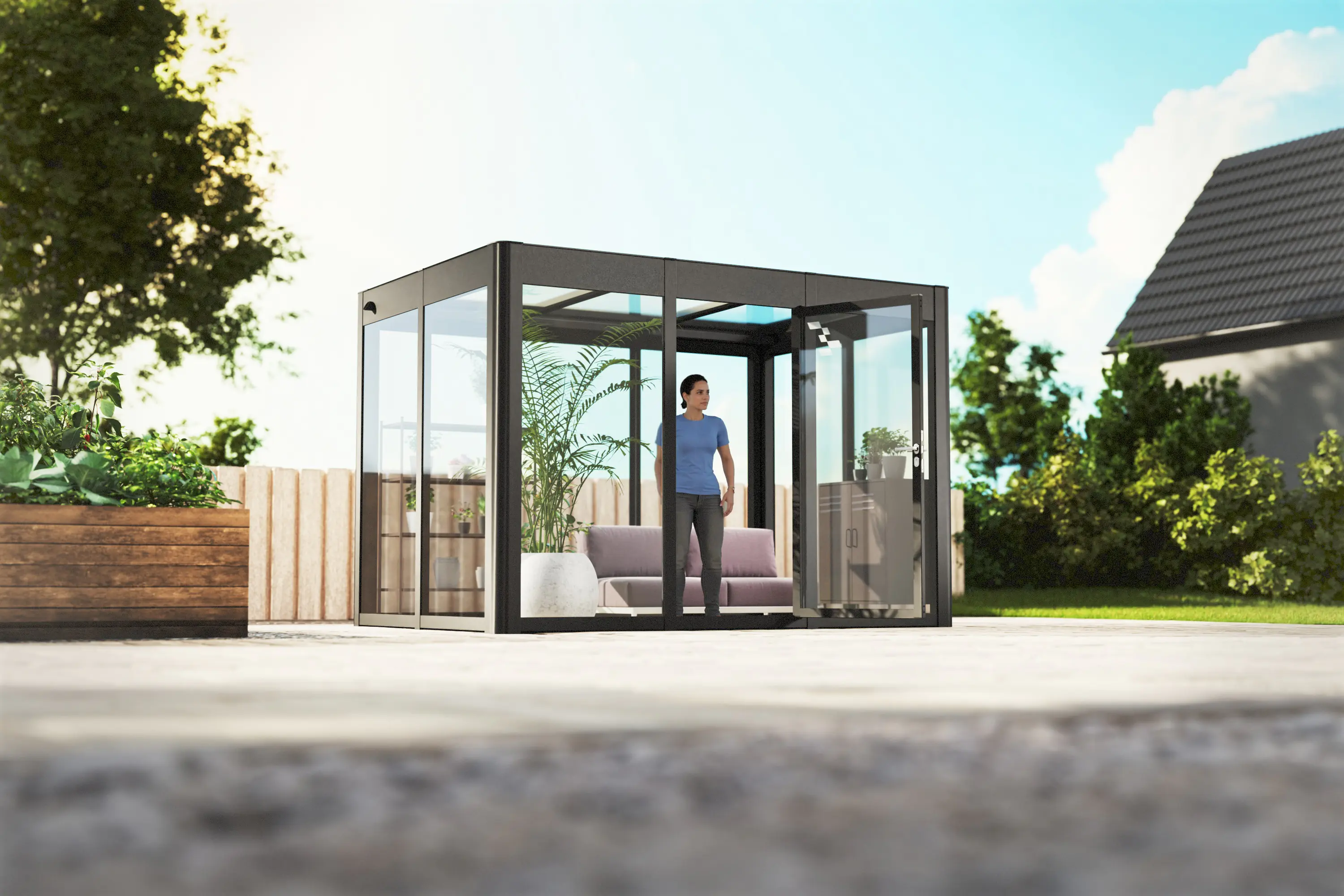 SunElements SunGarden Gartenhaus Infinity 3.2 338 x 233 cm anthrazit-metallic