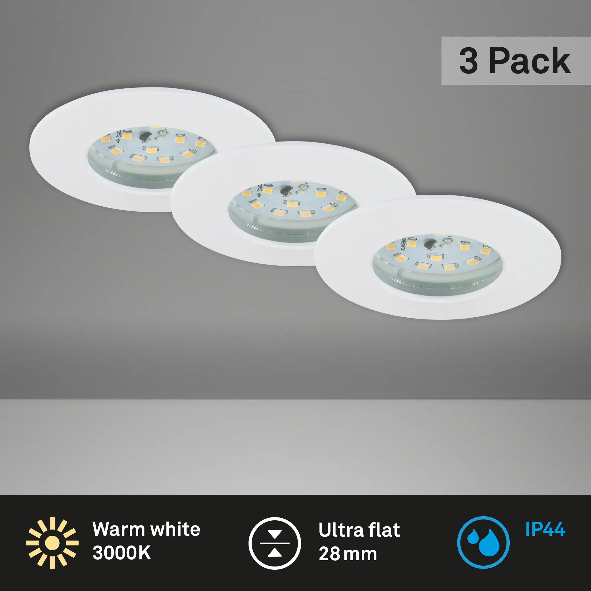 Briloner 3er Set LED Einbauleuchten Attach weiß Ø 7,5 cm Briloner 3er Set LED Einbauleuchten Attach weiß Ø 7,5 cm