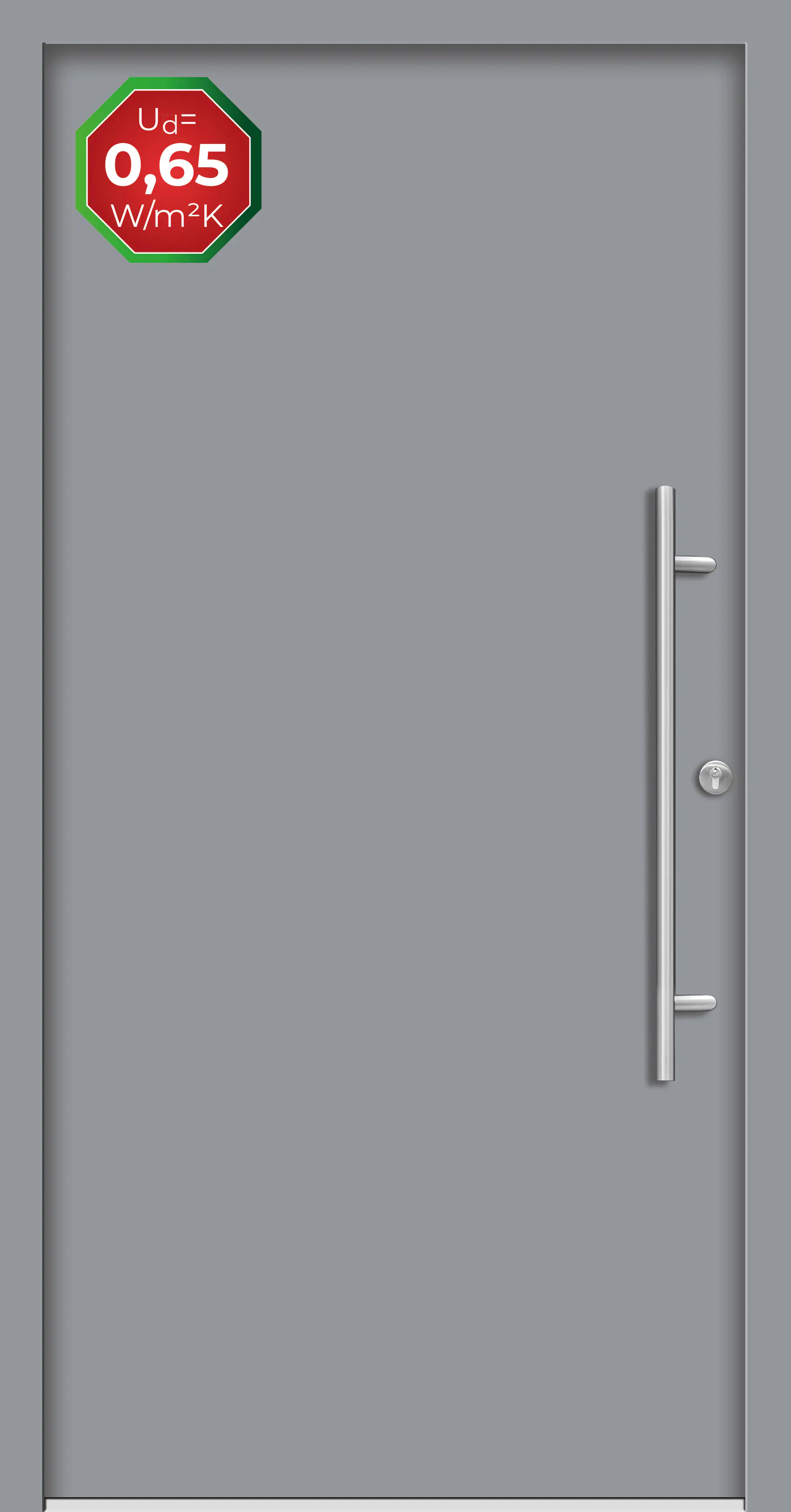 Splendoor Haustür Passivedoor Premium B05 Grau DIN Rechts 110 x 210 cm