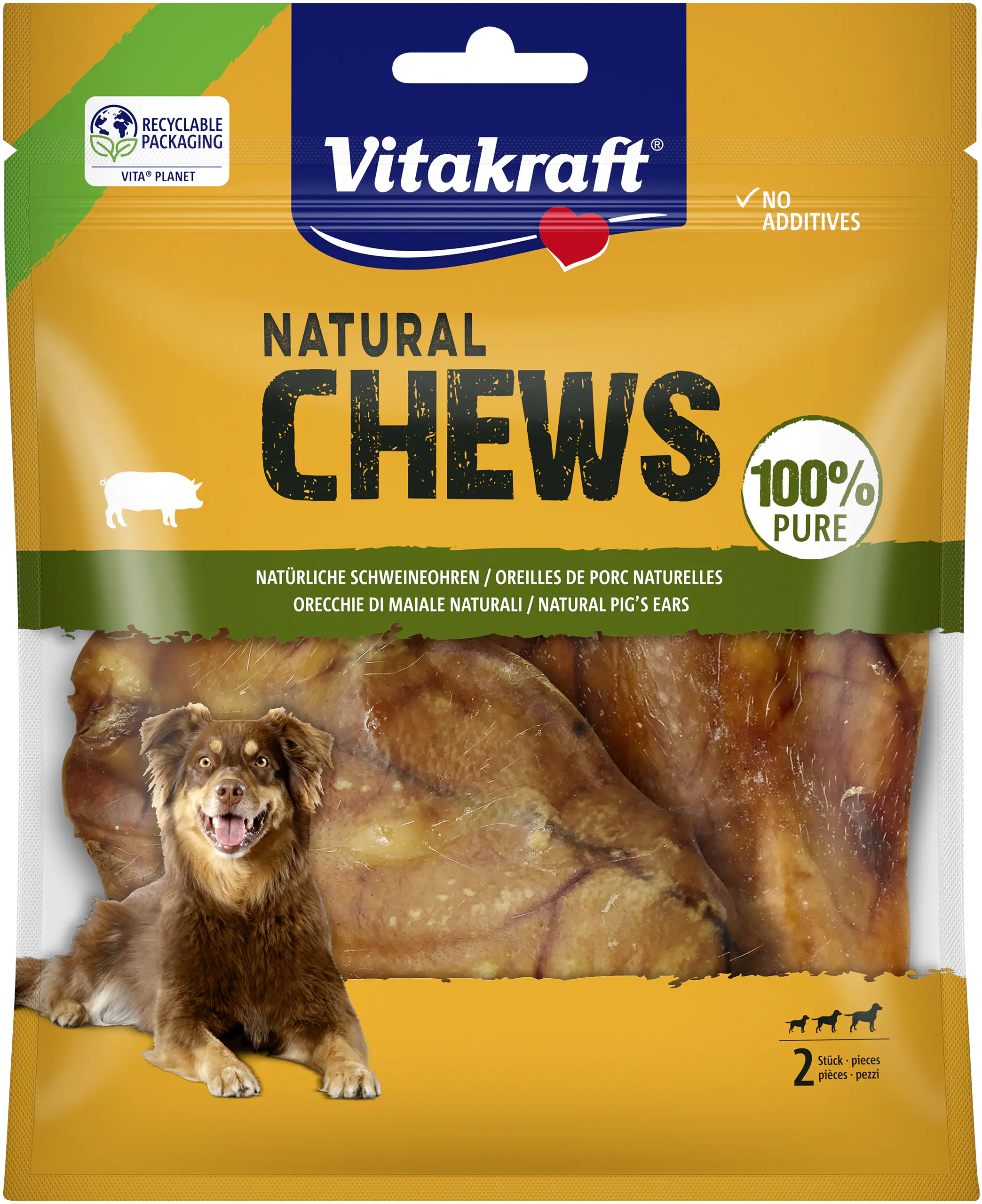 Vitakraft NaturalChews pure Schweinohren 2 Stück