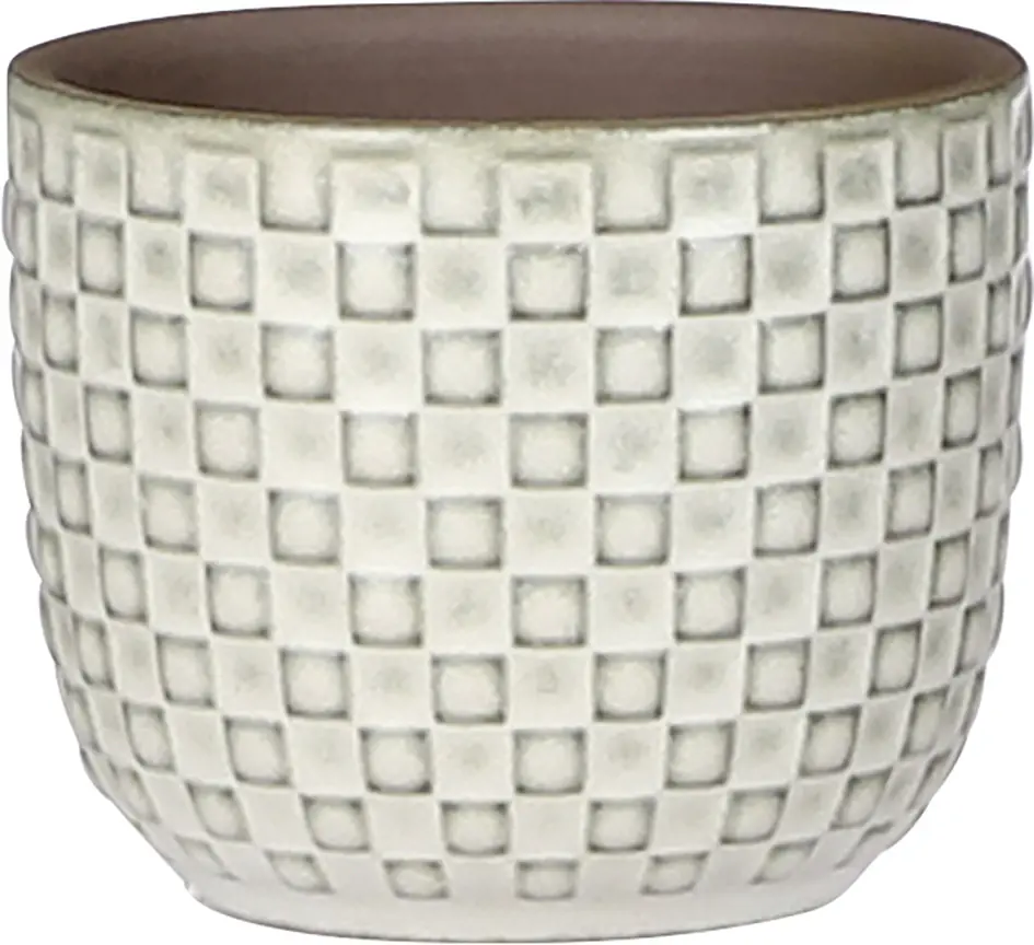 Mica Decorations Übertopf Keramik Daan weiß Ø 8 x 7 cm