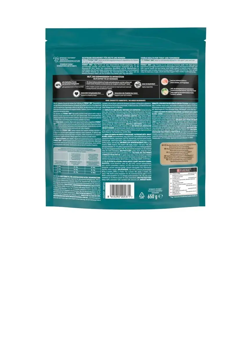 Purina One Trockenfutter Katze High Protein 650 g Huhn