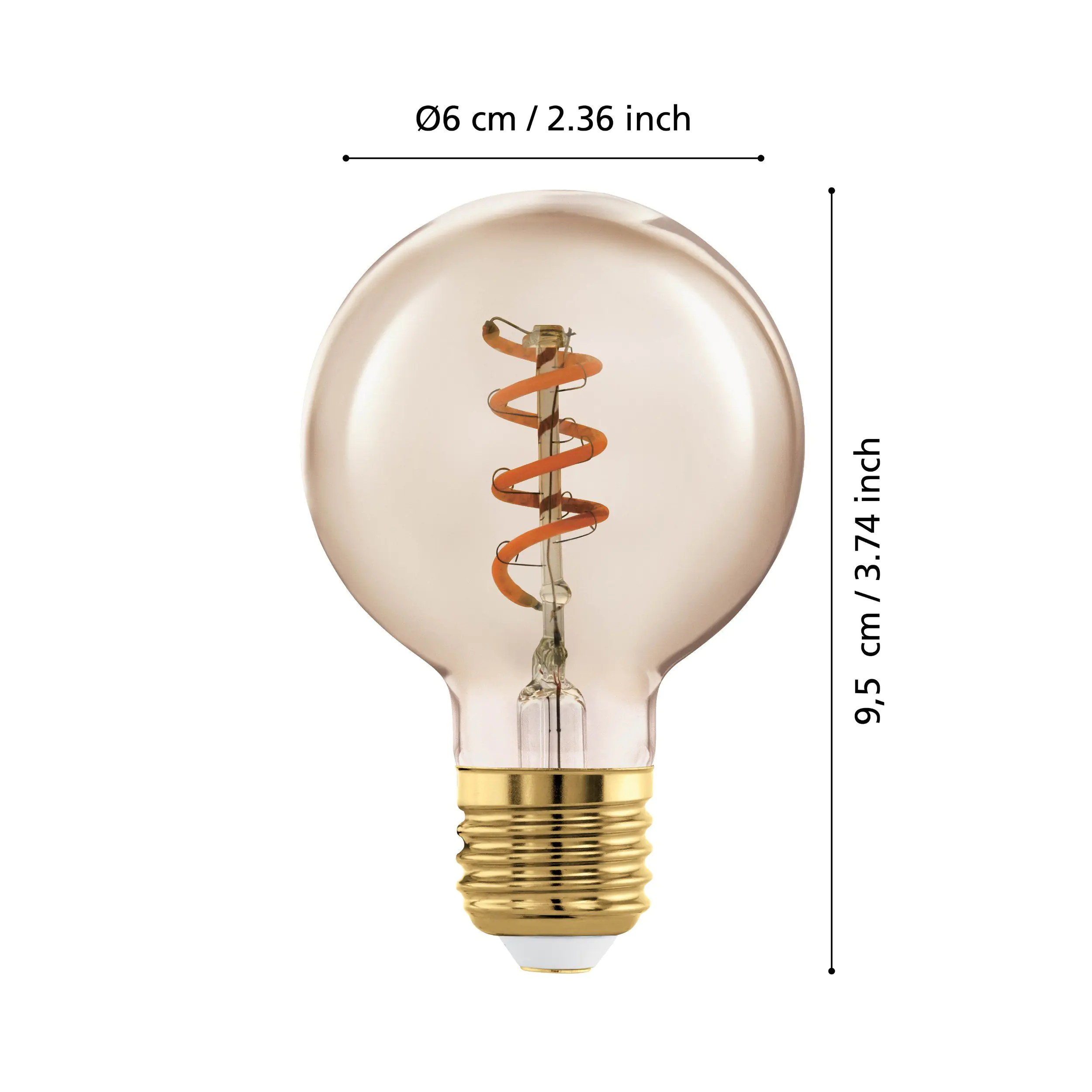 Eglo LED Globe G60 E27 4W amber