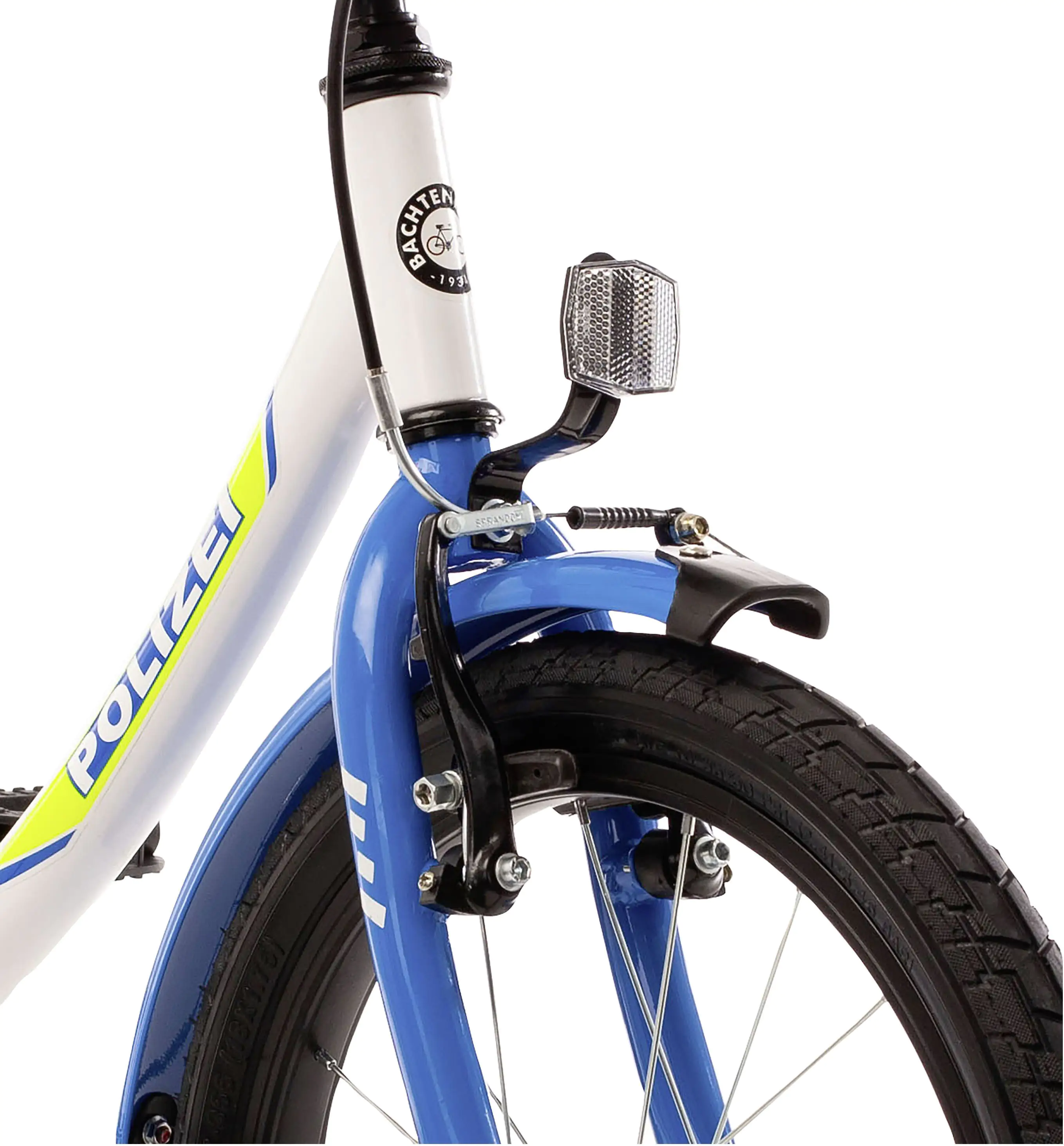 Bachtenkirch Kinderfahrrad Polizei 14 Zoll kristallweiß/blau/neon
