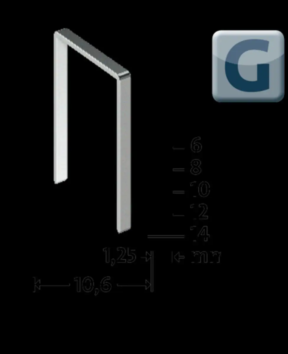 Novus Tackerklammer Typ G 11 6 mm 1200 Stück Hammertacker Flachdrahtklammer