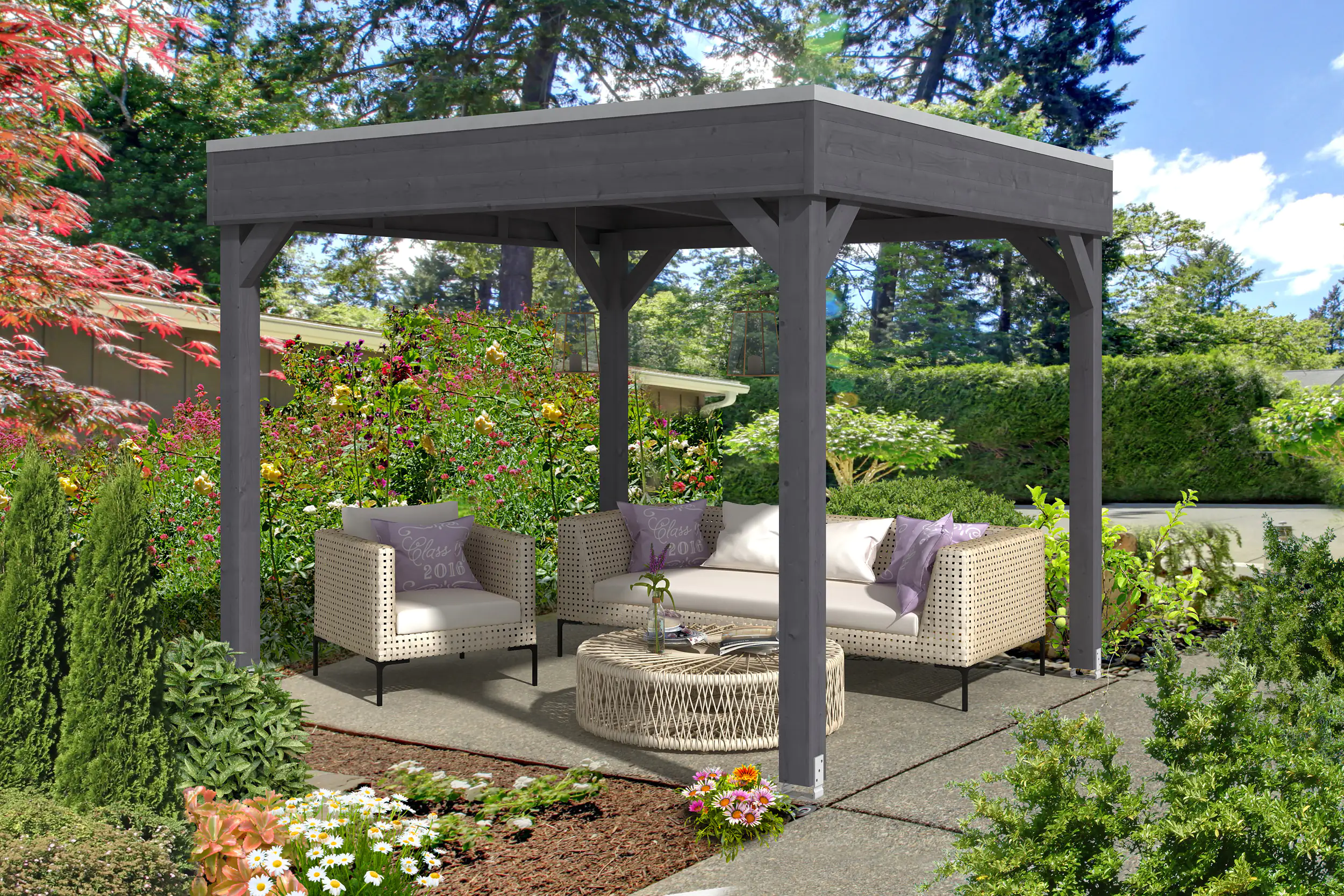 4018211032655 SKAN HOLZ Pavillon Toulouse 302 x 302 cm, grau