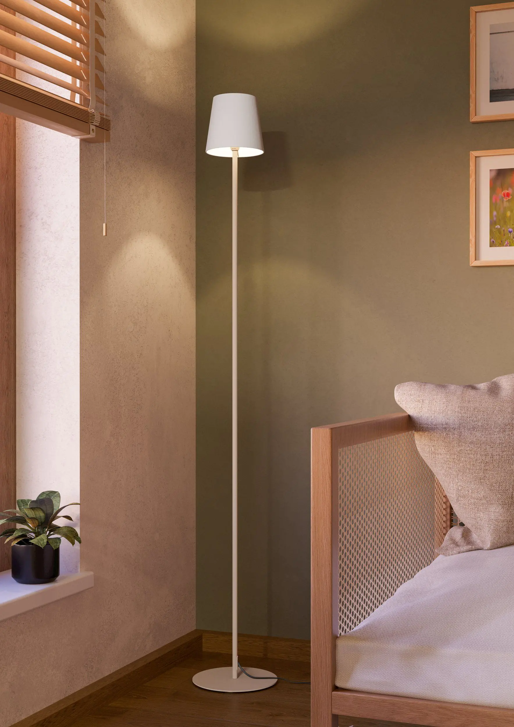 Eglo Stehleuchte Fiorana sandfarben weiß 140,5 cm E14