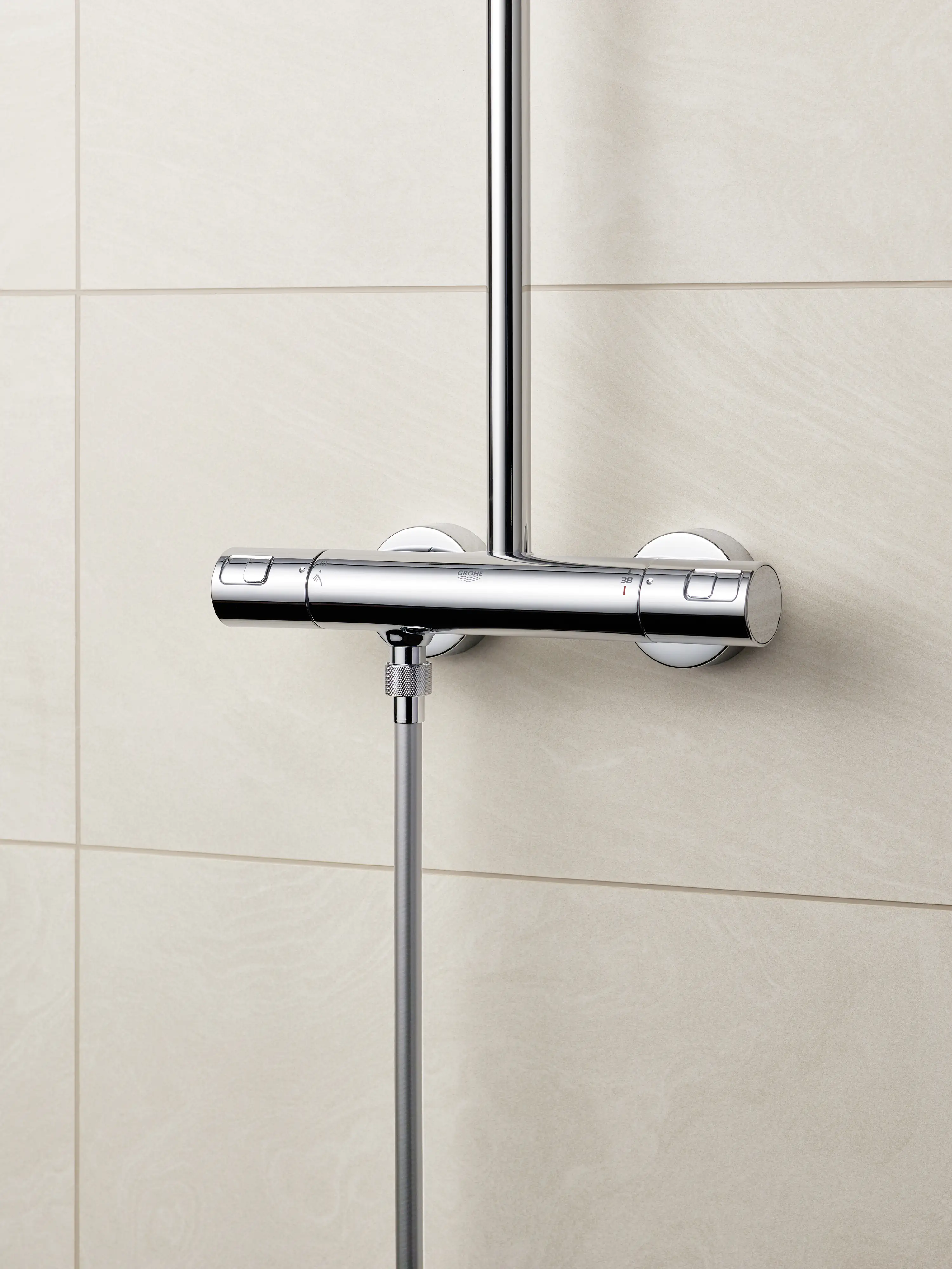 4005176580833_2625637 Grohe Duschsystem Vitalio Start 250 Cube mit Thermostatbatterie, verchromt