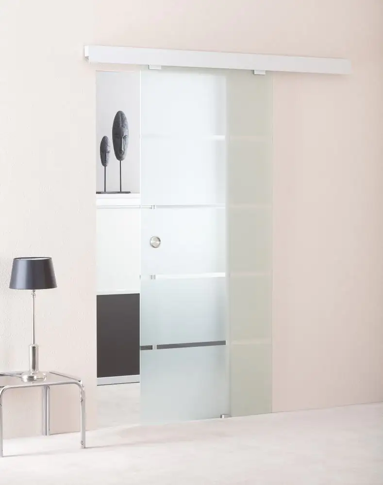 Schiebetürflügel ESG mit einem hochwertigem keramischem Siebdruck