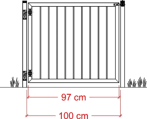 Plus Einzeltor Basic Stahl 100 × 85 cm schwarz Plus Einzeltor Basic Stahl 100 × 85 cm schwarz
