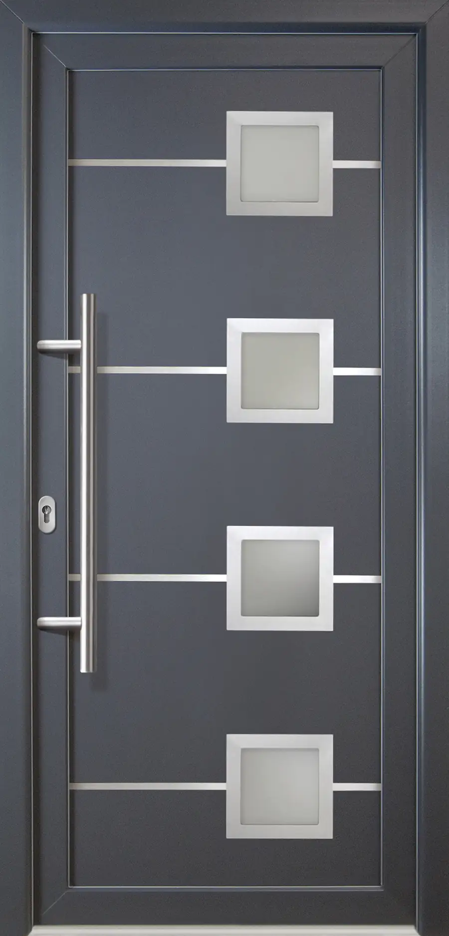 Meeth Haustür Signum Aluminium Modell 88 98 x 208 cm DIN links weiß/titan