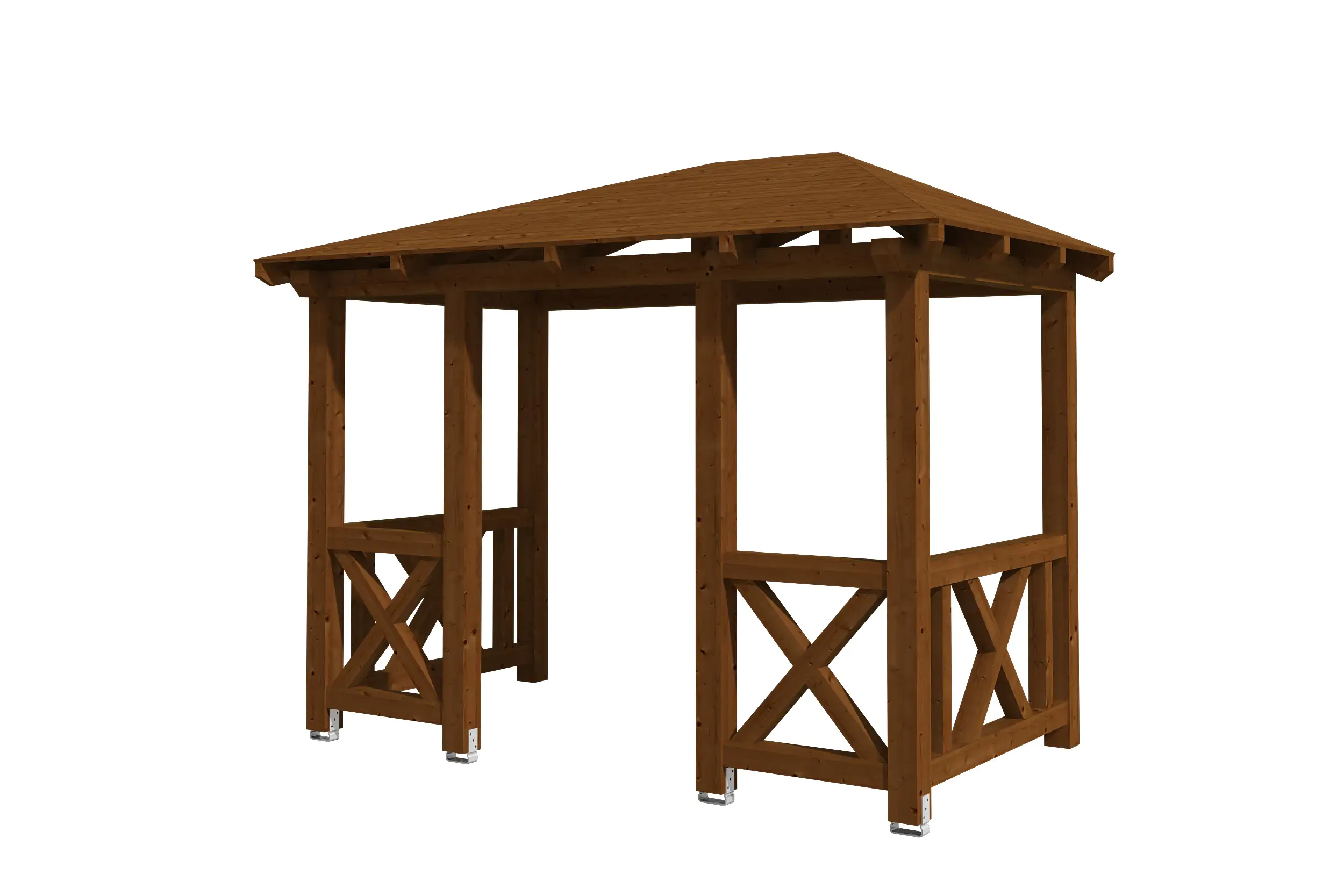 SKAN HOLZ Vordach Wismar Typ 7 351 x 187 cm, lasiert in Nussbaum