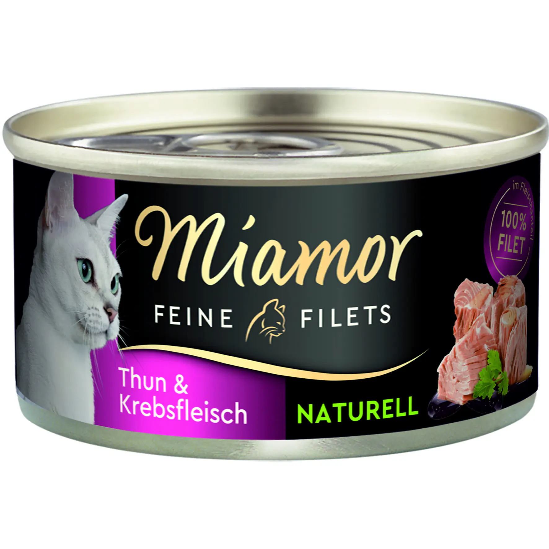 Katzennassfutter Feine Filets naturelle Thunfisch und Krebs 80 g Miamor