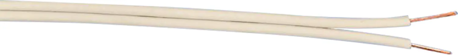 Zwillingsleitung isolierte Litze 2 x 0,75 - 10 Meter weiß