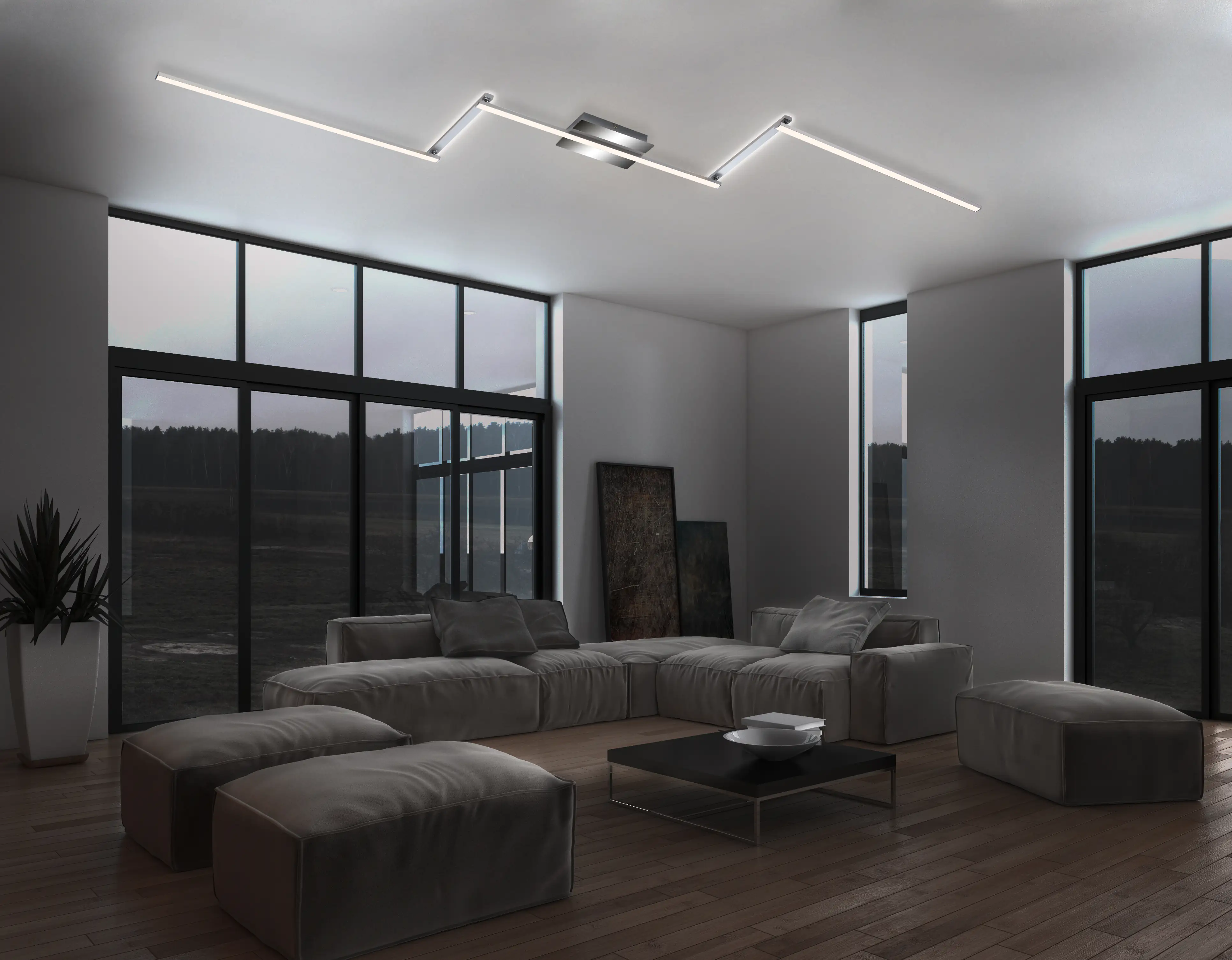 Di-Ka LED Deckenleuchte Staff 5-flammig direkte und indirekte Beleuchtung